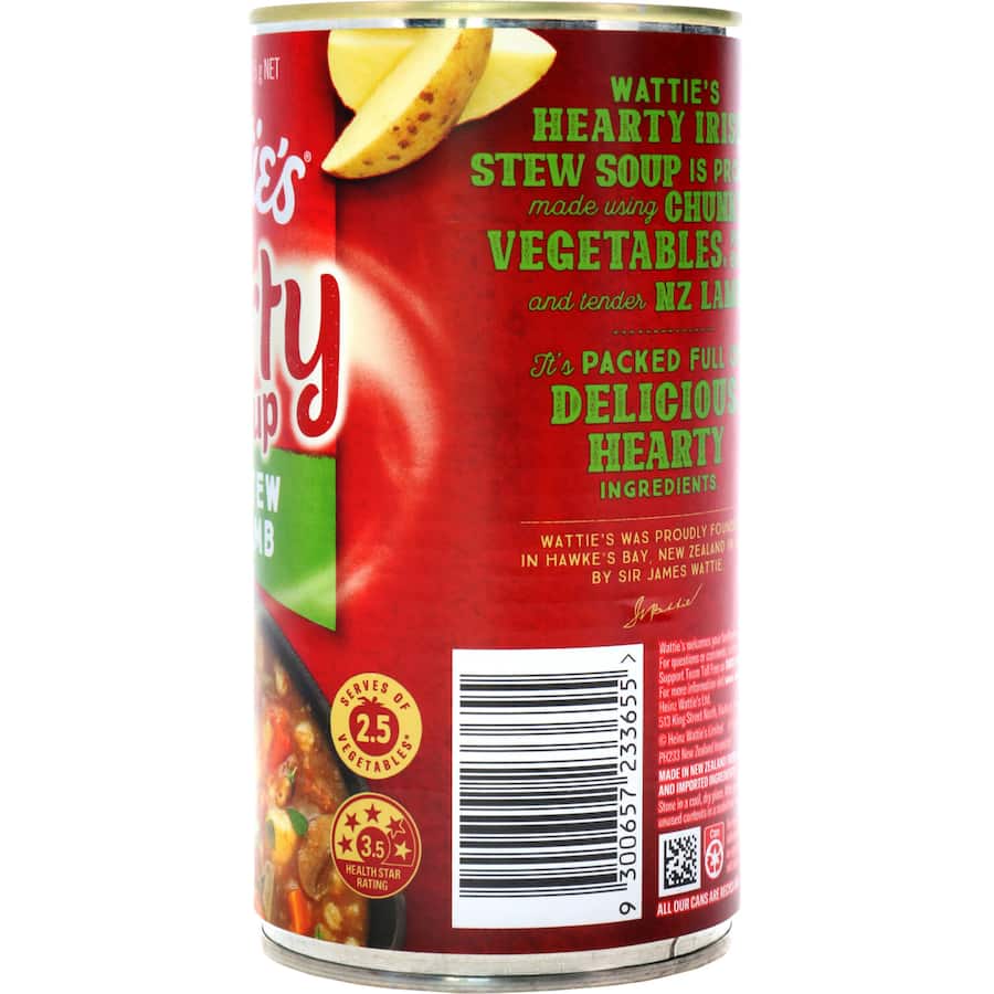 Wattie's Hearty Soup Irish Stew With Lamb Canned 535g