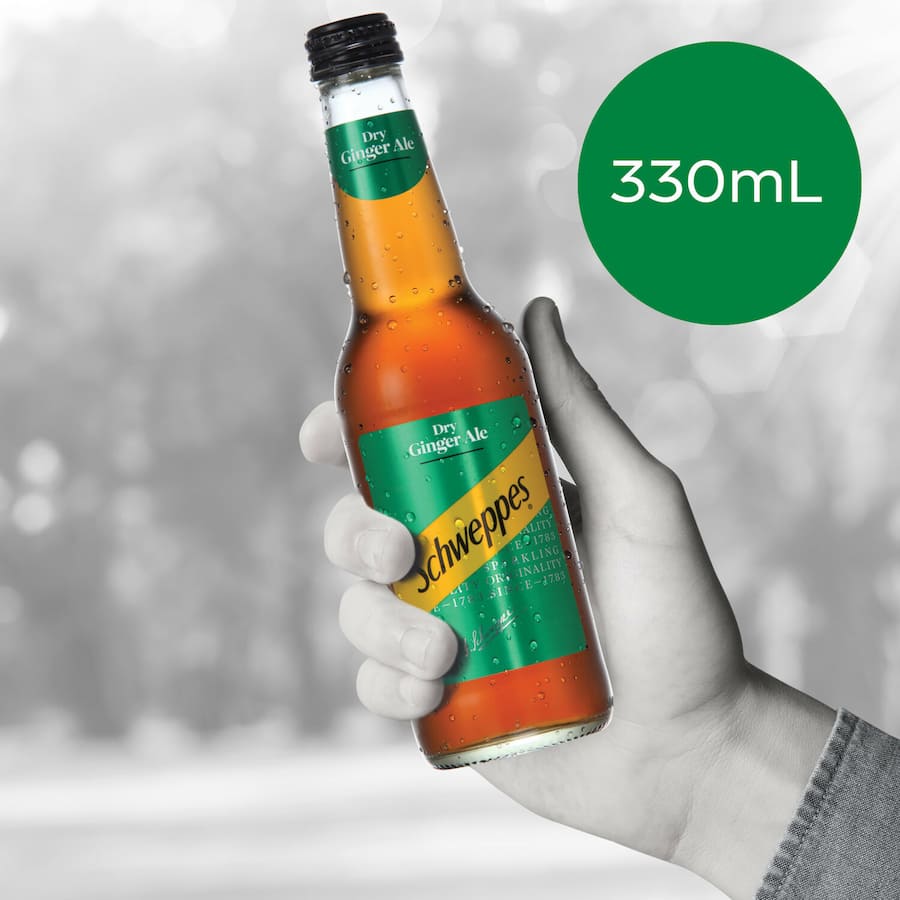 Schweppes Drink Mixers Dry Ginger Ale 330ml Btl 4pack