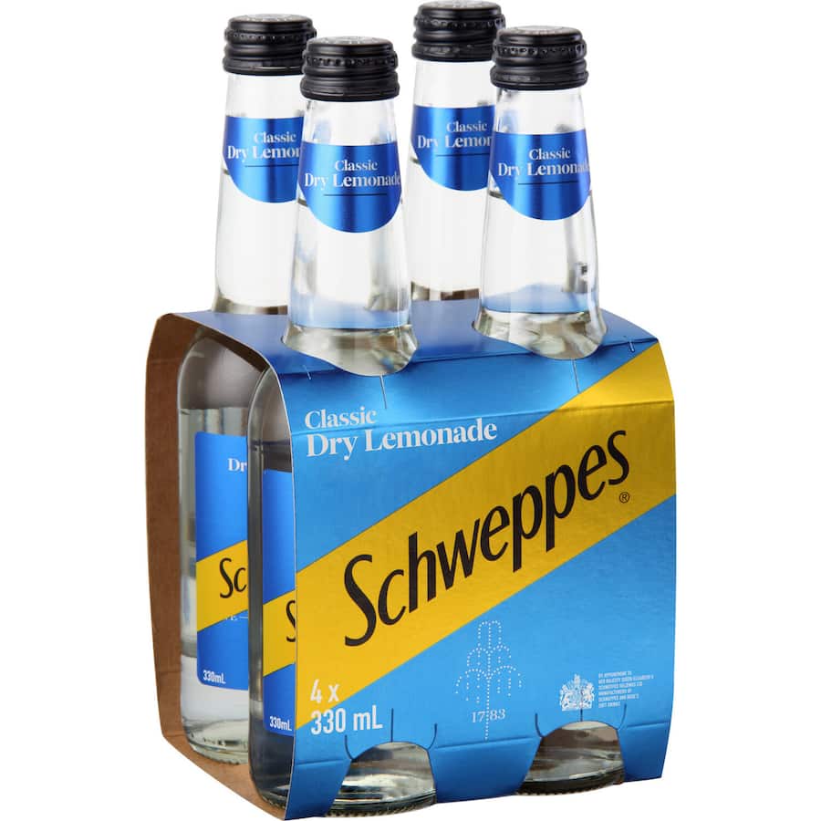 Schweppes Lemonade Dry 330ml bottles 4pack