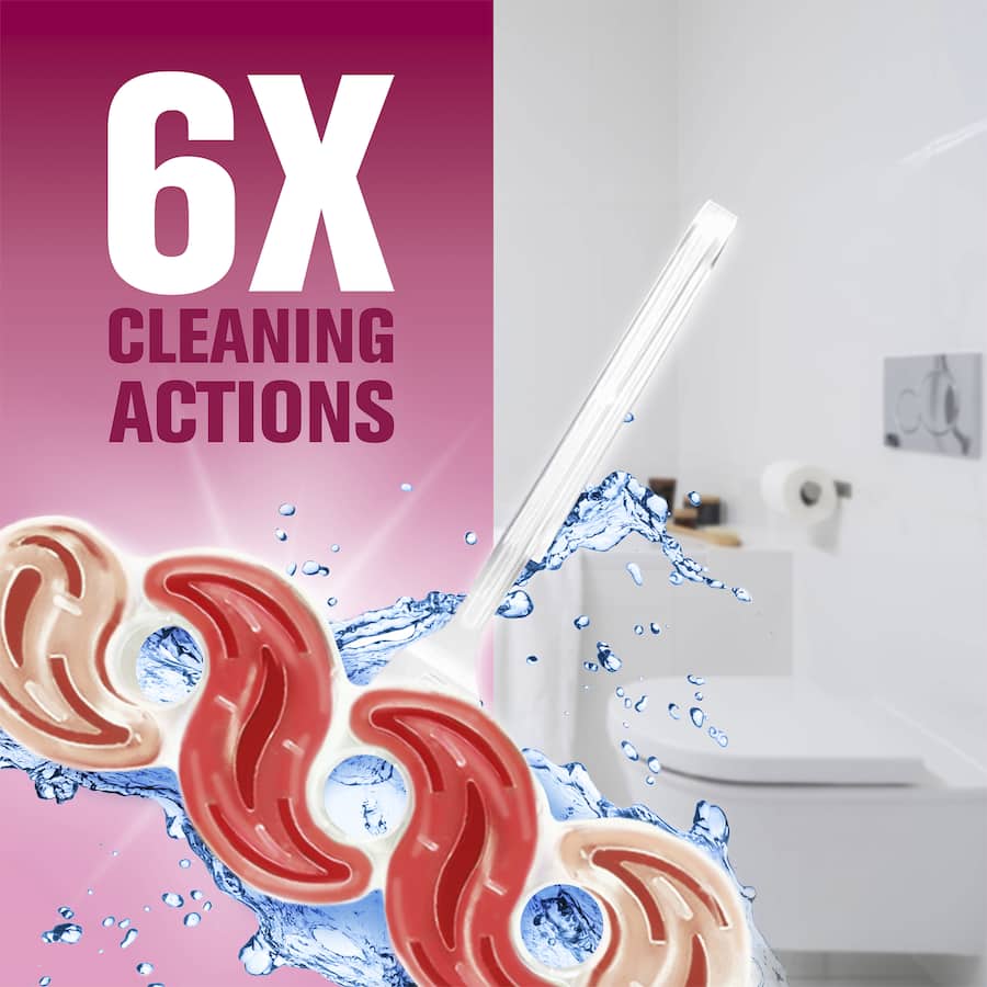 Harpic Toilet Cleaner Flush Fresh Power Rose & Jasmine 2 pack 100g