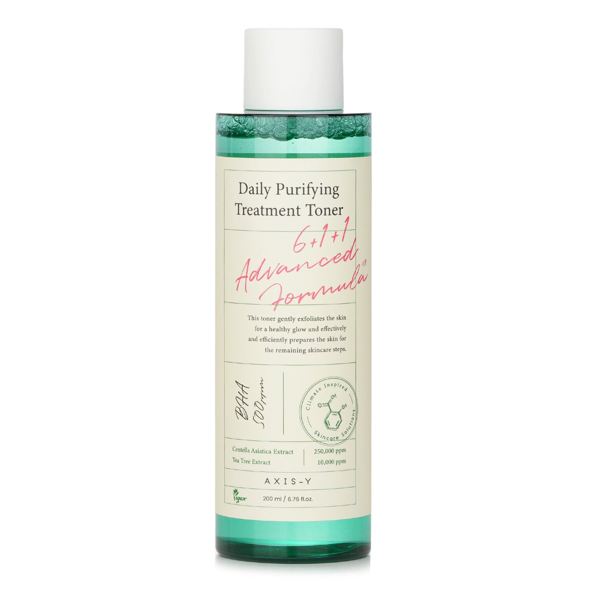 AXIS-Y Daily Purifying Treatment Toner, 200ml, for oily skin; clears pores, reduces acne, infused with Centella and Tea Tree extracts.