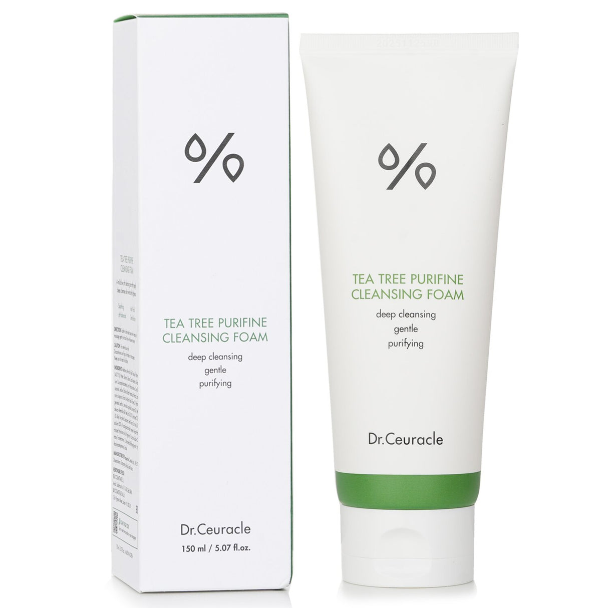 Dr.Ceuracle Tea Tree Purifine Cleansing Foam, 150g - gentle acne-fighting cleanser with tea tree extract for refreshed skin.
