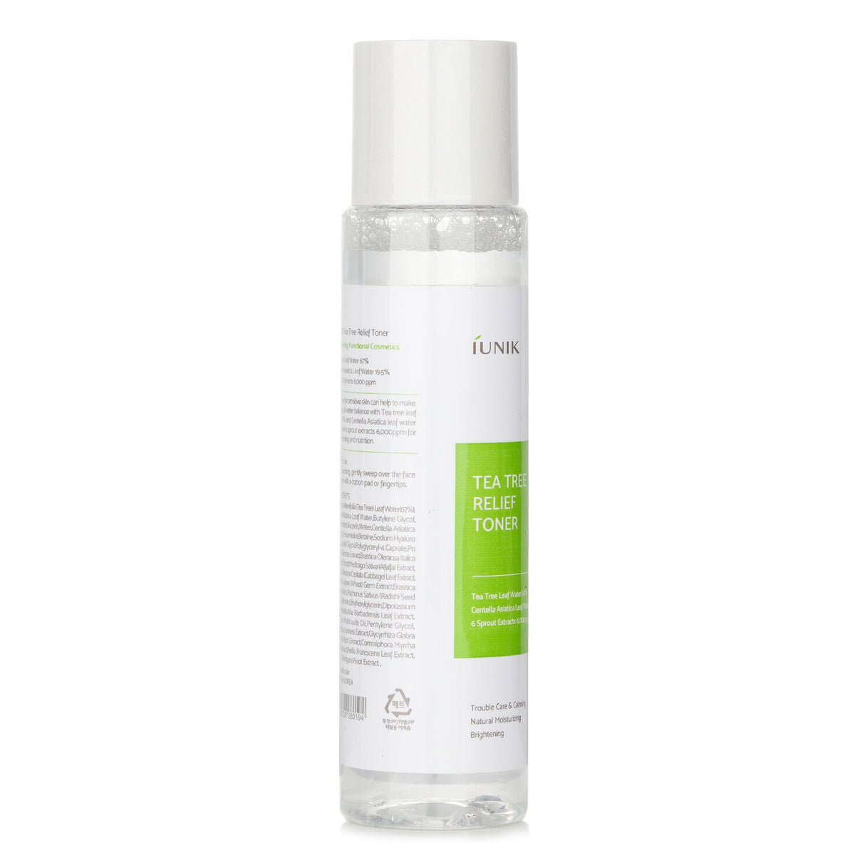 iUNIK Tea Tree Relief Toner 200ml - soothing toner for dry and sensitive skin, enriched with tea tree and Centella asiatica extracts.