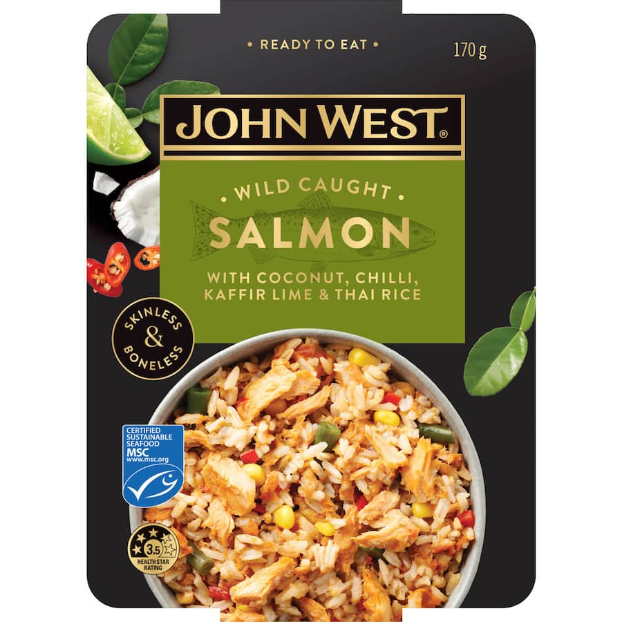 John West Salmon Bowl Coconut, Lime & Rice Single serve 170g