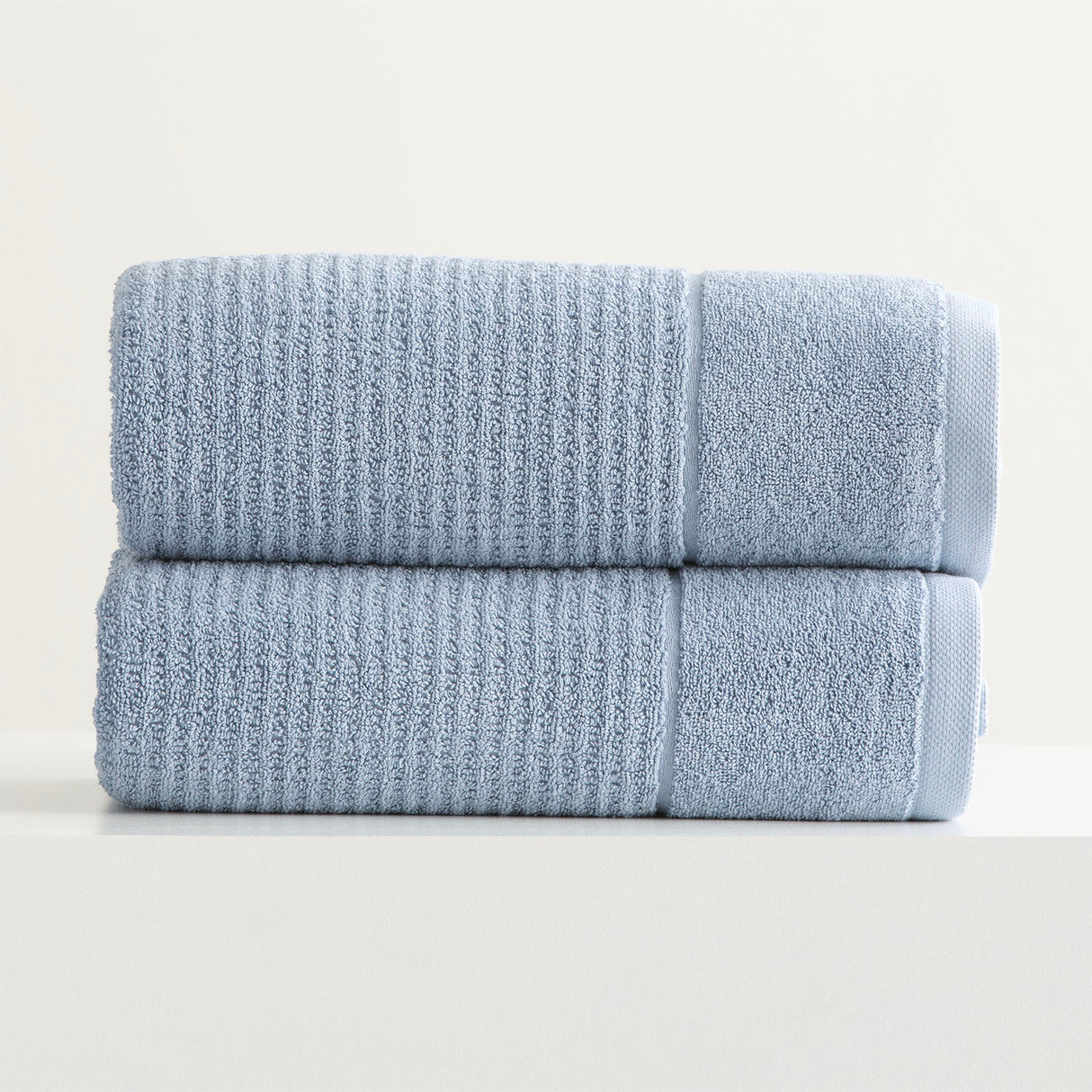 Renee Taylor Cambridge 650 GSM Textured 2 Pack Bath Sheet Blue Mirage