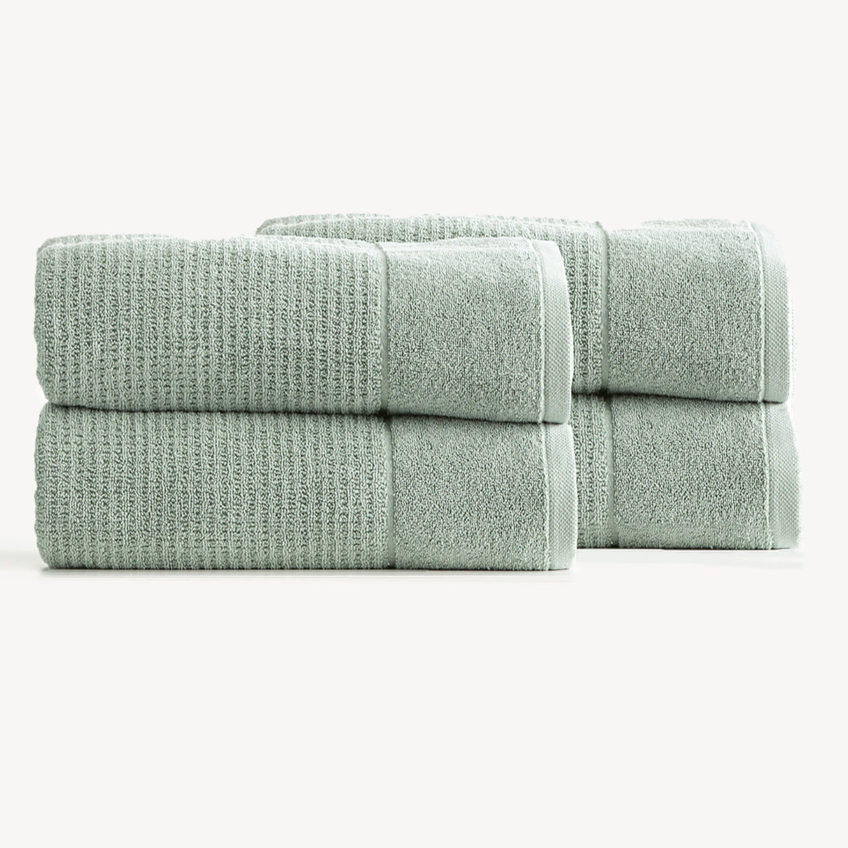Renee Taylor Cambridge 650 GSM Textured 4 Pack Bath Sheet Eucalyptus