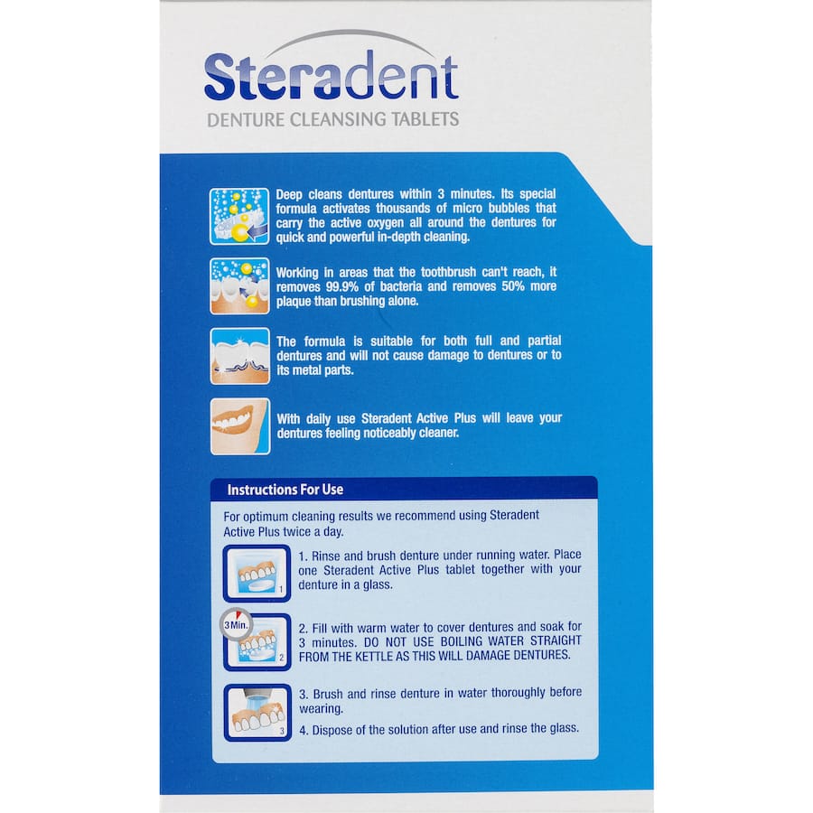 Steradent Denture Clean Express Active Plus Tablets 48pack
