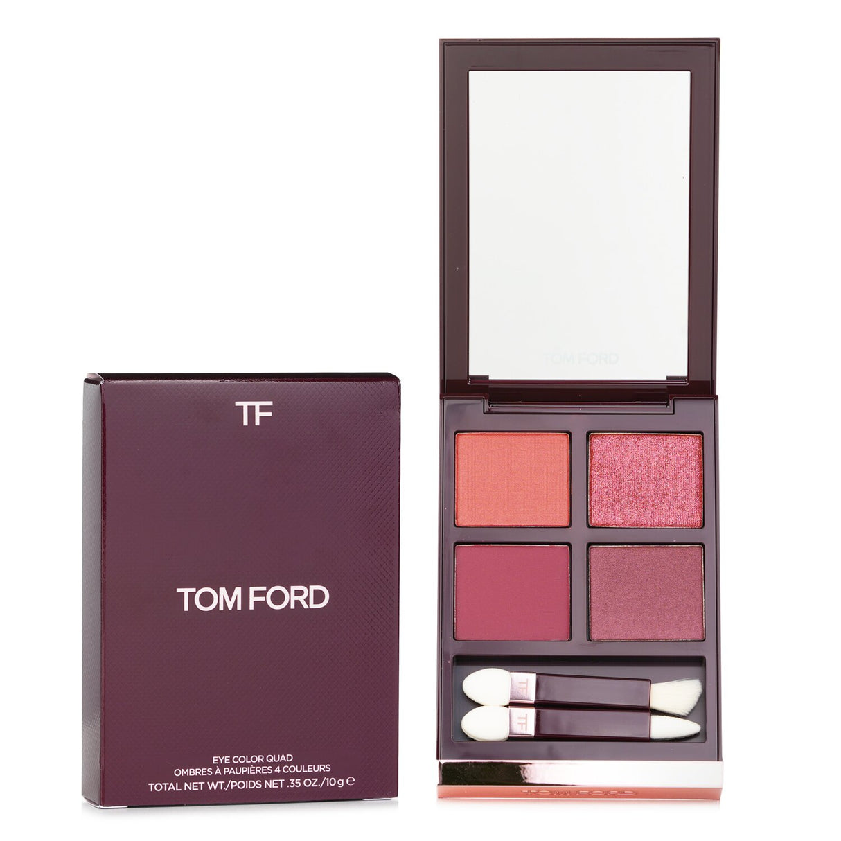 Tom Ford's Cherries Eye Color Quad #02 Cherry Smoke features four luxurious, versatile eyeshadows in rich burgundy and red tones.
