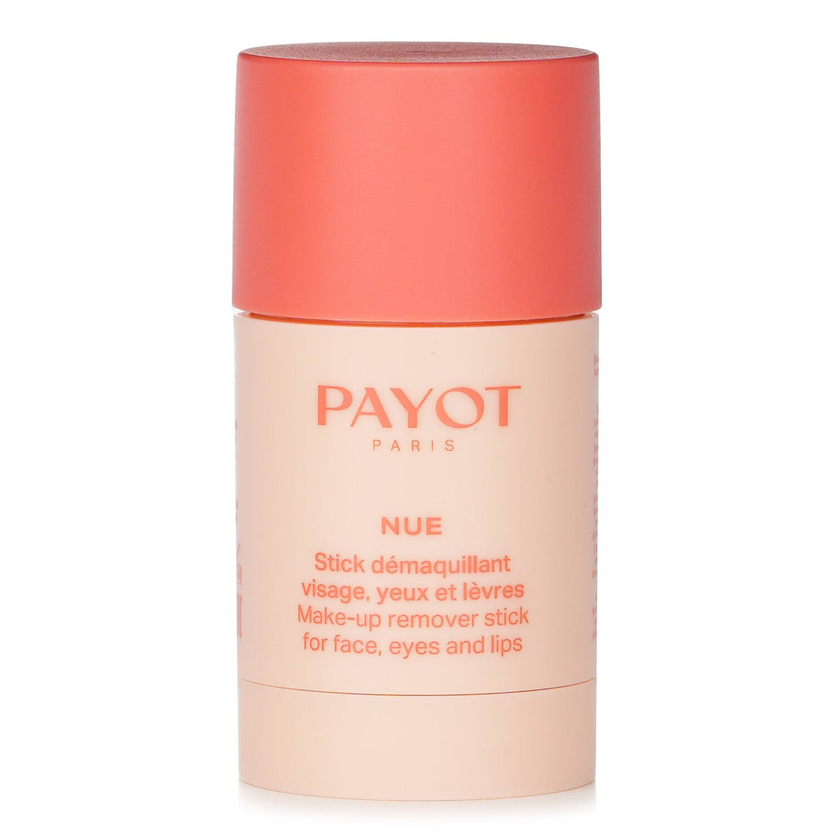 Payot Nue Make Up Remover Stick: 3-in-1 formula for face, eyes, lips; removes waterproof makeup while nourishing skin.