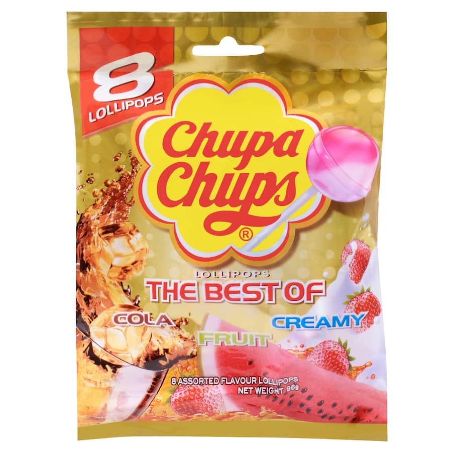 Chupa Chups Lollipops Best Of Bag 96g 8pack