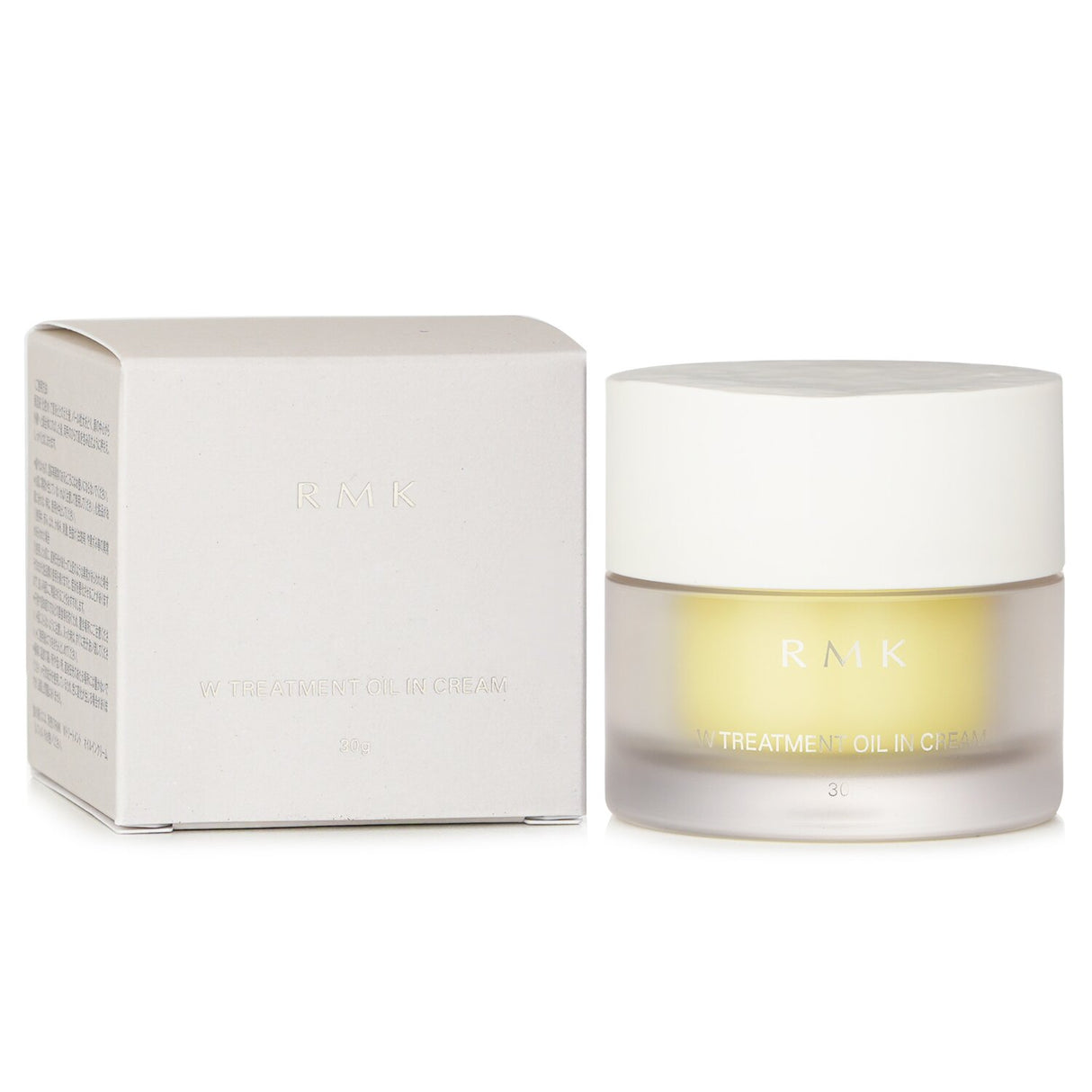 RMK - W Treatment Oil In Cream in a 30g jar, hydrates and transforms skin for a radiant, soft, and firm complexion.