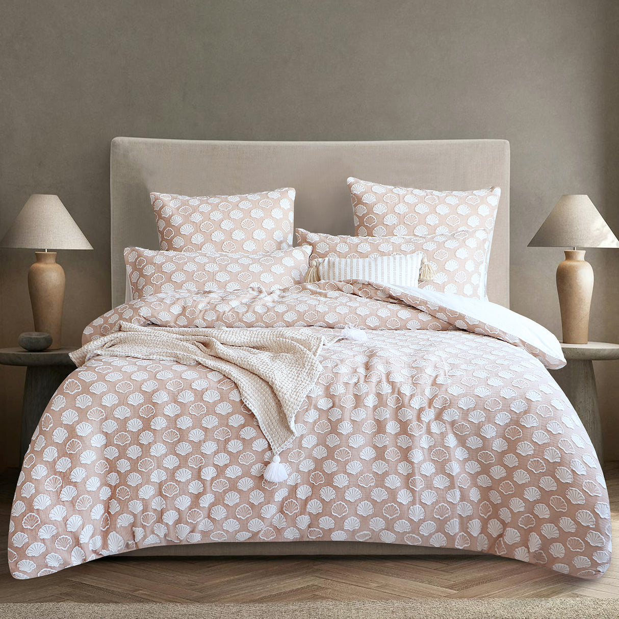 Renee Taylor Ariel Chenille Tufted Jacquard Quilt / Duvet Cover Set Double