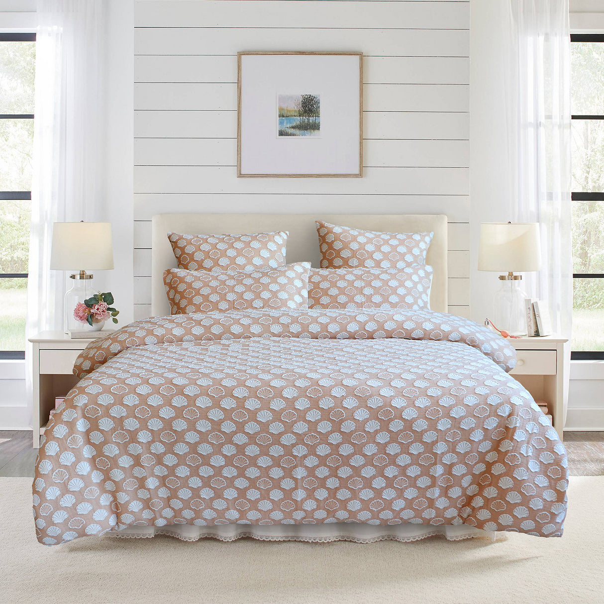 Renee Taylor Ariel Chenille Tufted Jacquard Quilt / Duvet Cover Set Super King