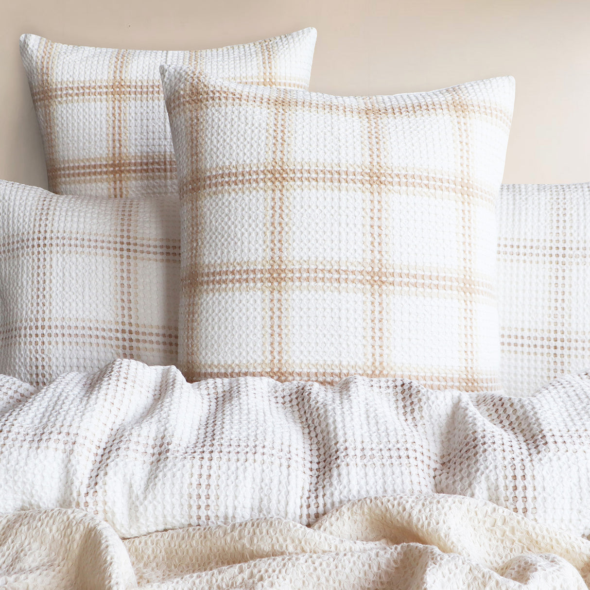 Renee Taylor Cohen Yarn Dye Waffle Quilt / Duvet Cover Set Queen