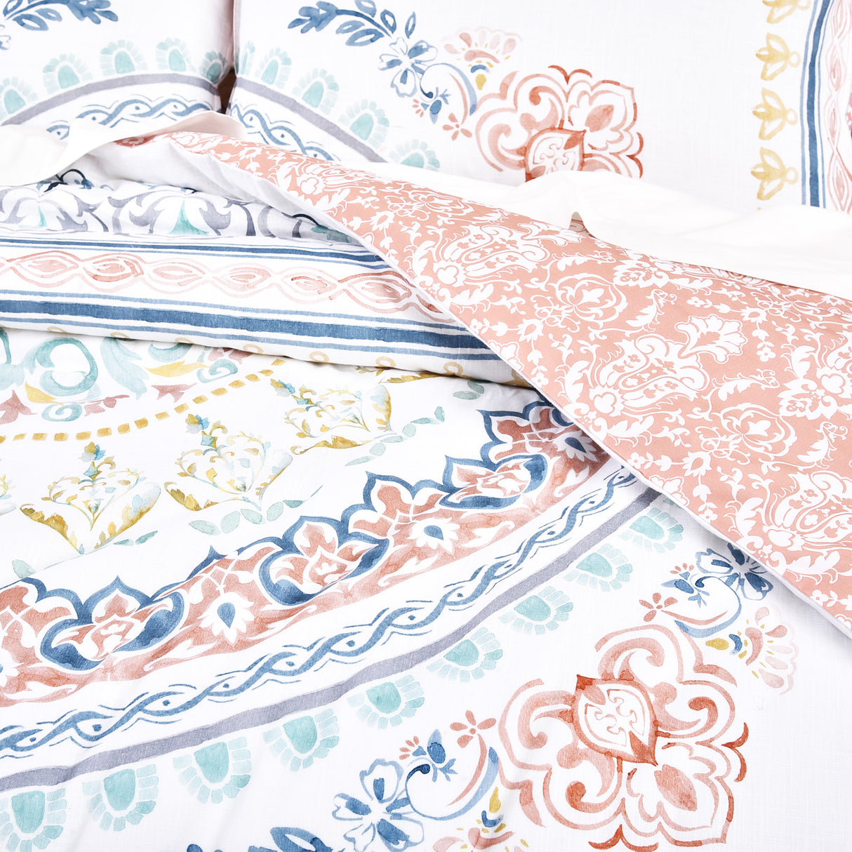 Renee Taylor 300 TC Cotton Reversible Quilt / Duvet Cover Set Double Kalina