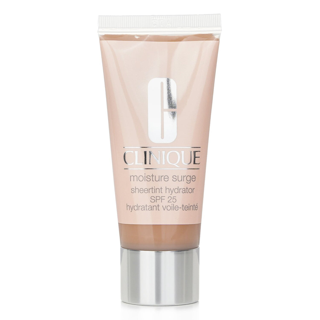 Clinique Moisture Surge Sheertint Hydrator SPF 25: Tinted moisturizer offering 12-hour hydration and natural finish for all skin types.