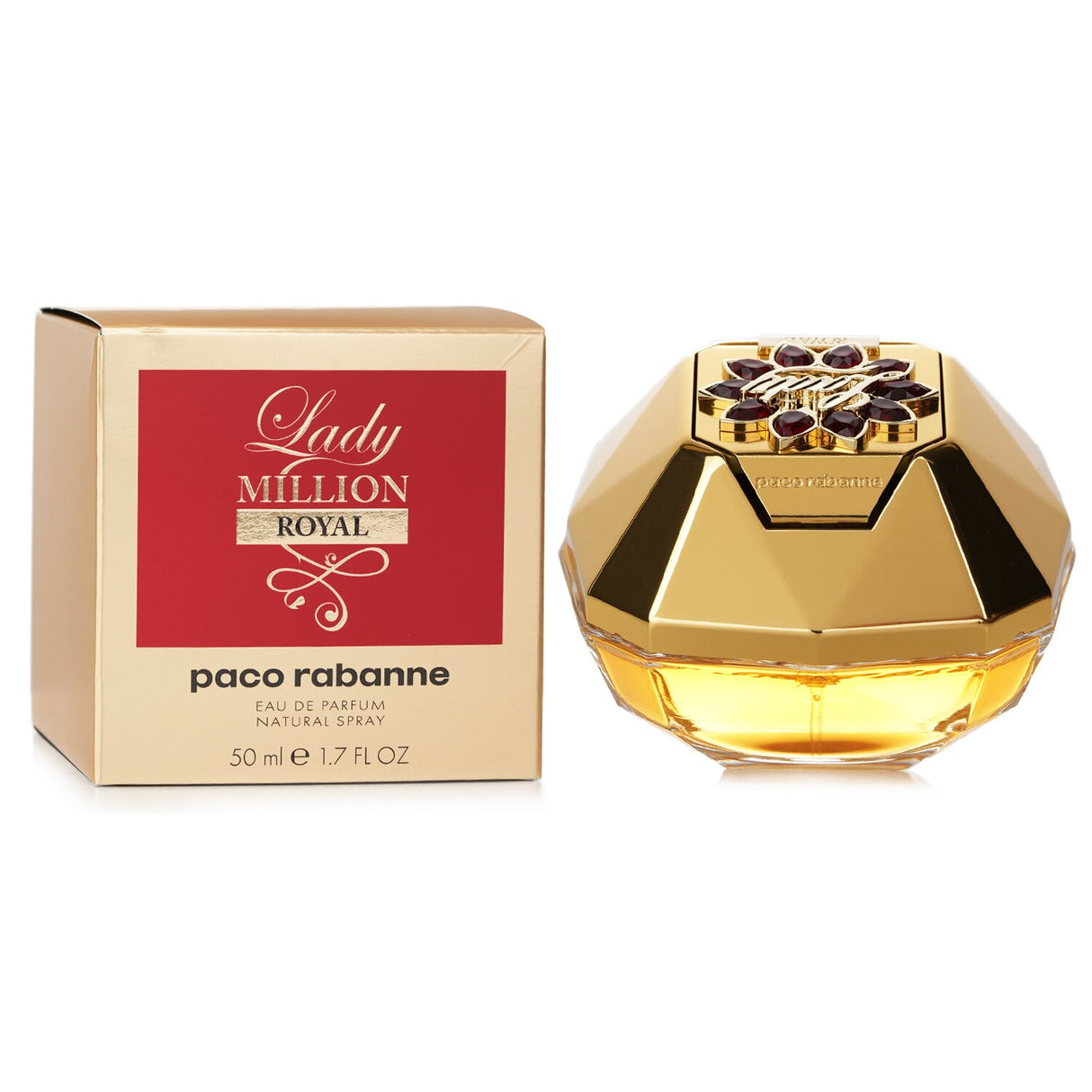 Paco Rabanne Lady Million Royal Eau De Parfum Spray 50ml, a floral and fruity scent embodying luxury and elegance for modern women.
