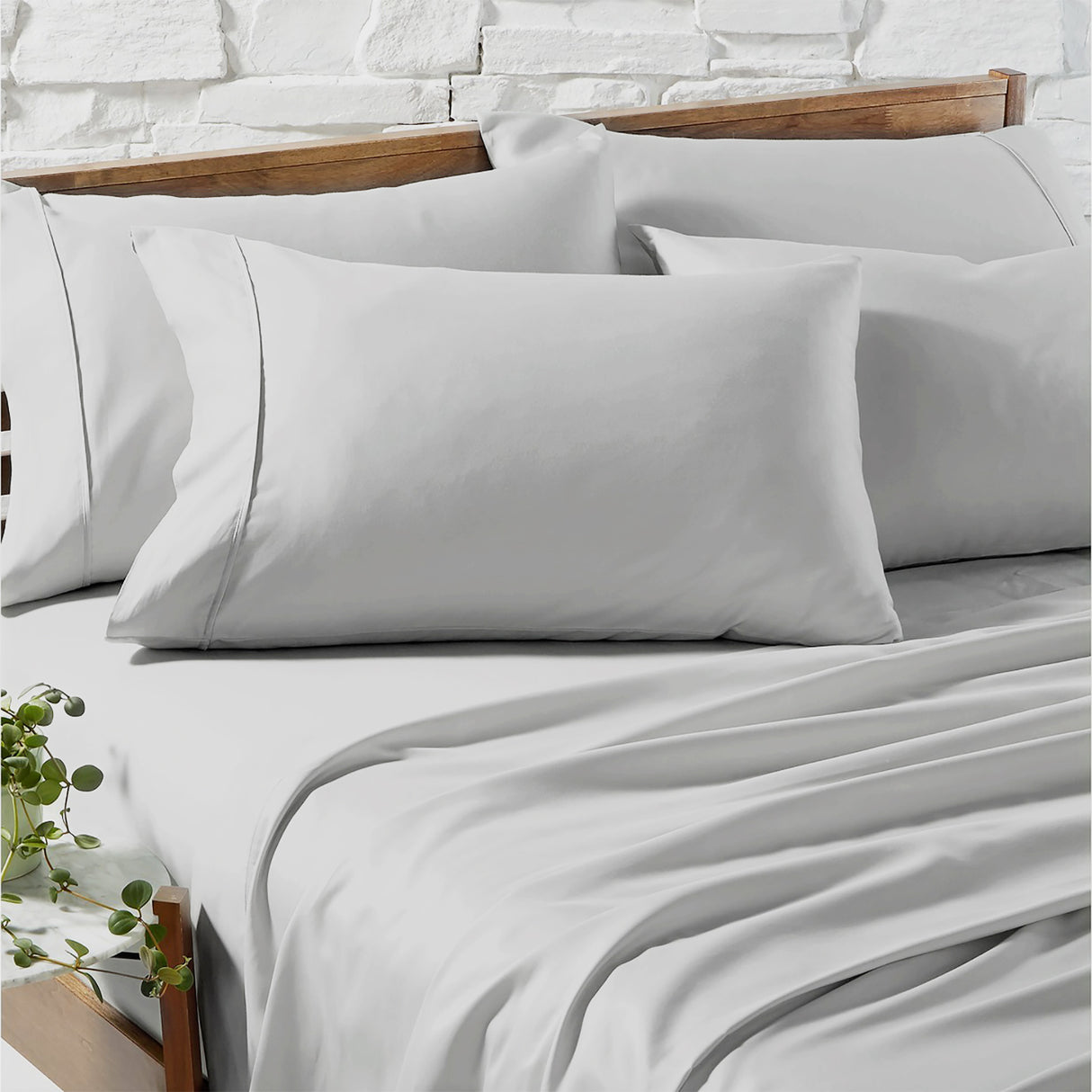Renee Taylor 1200 Egyptian Cotton Sheet Set Deep Queen Silver