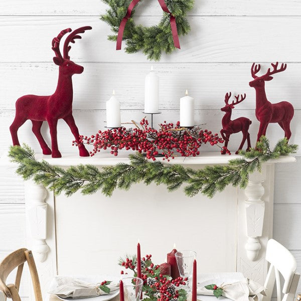 Lush 150cm Green Pine Xmas Garland featuring vibrant contrast tips, perfect for festive decor on mantels and staircases.