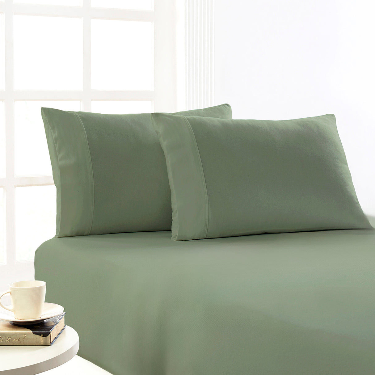 Egyptian Cotton Flannelette Fitted and Pillowcase King Juniper