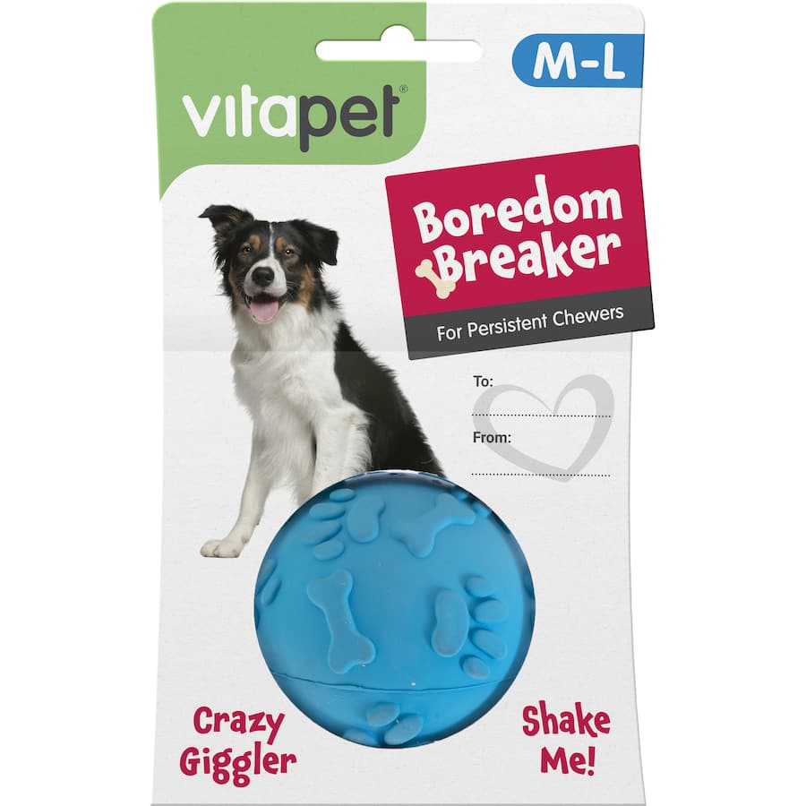 Vitapet Boredom Breaker Pet Toy Dog Hard Rubber Giggle SingLe