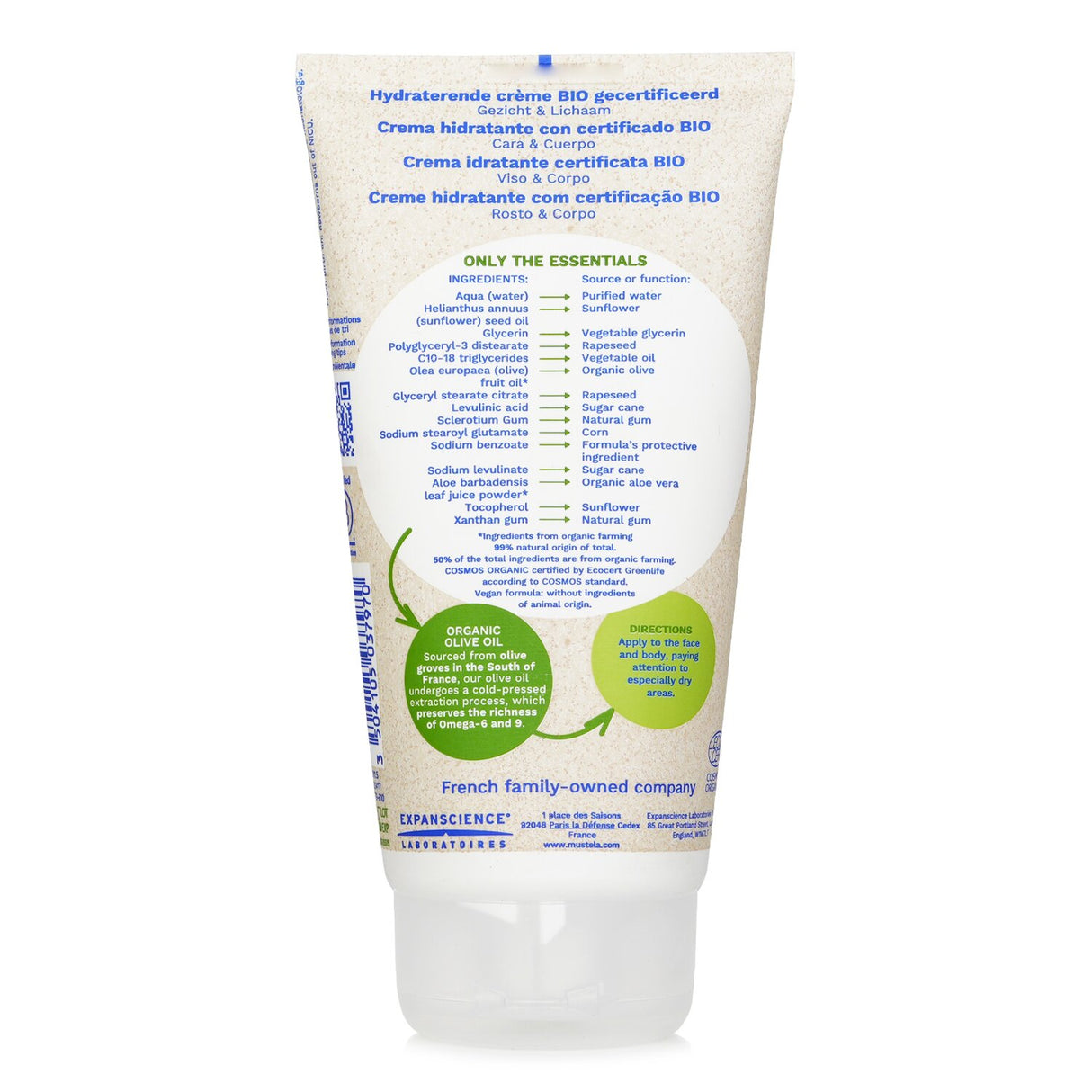 Mustela Organic Hydrating Face And Body Cream with Olive Oil (Fragrance Free) 15