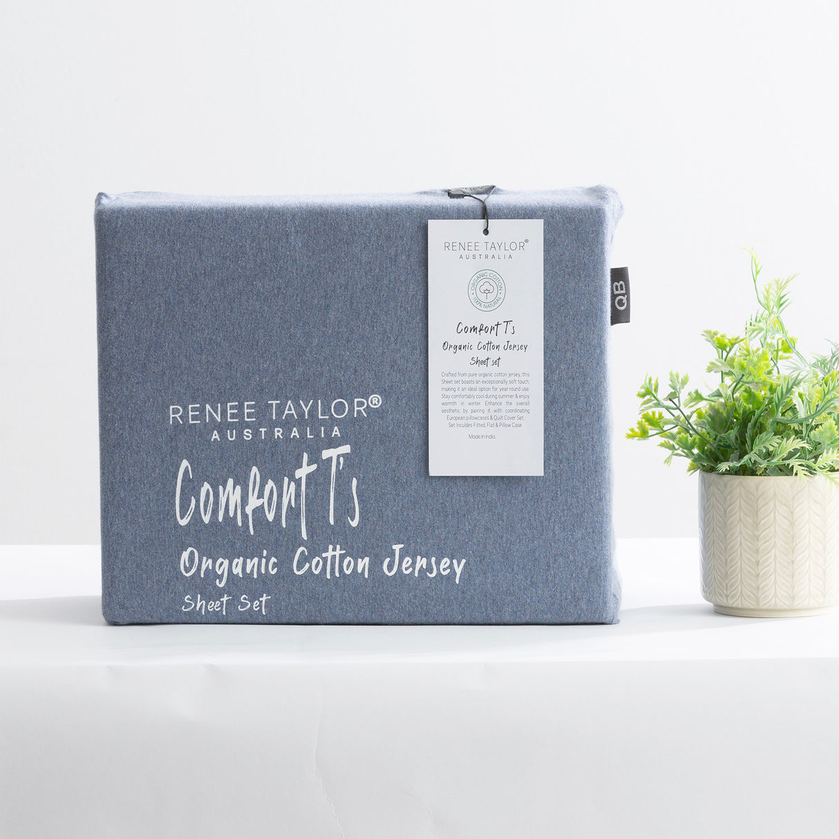 Renee Taylor Comfort Organic Cotton Sheet Set King Single Ink