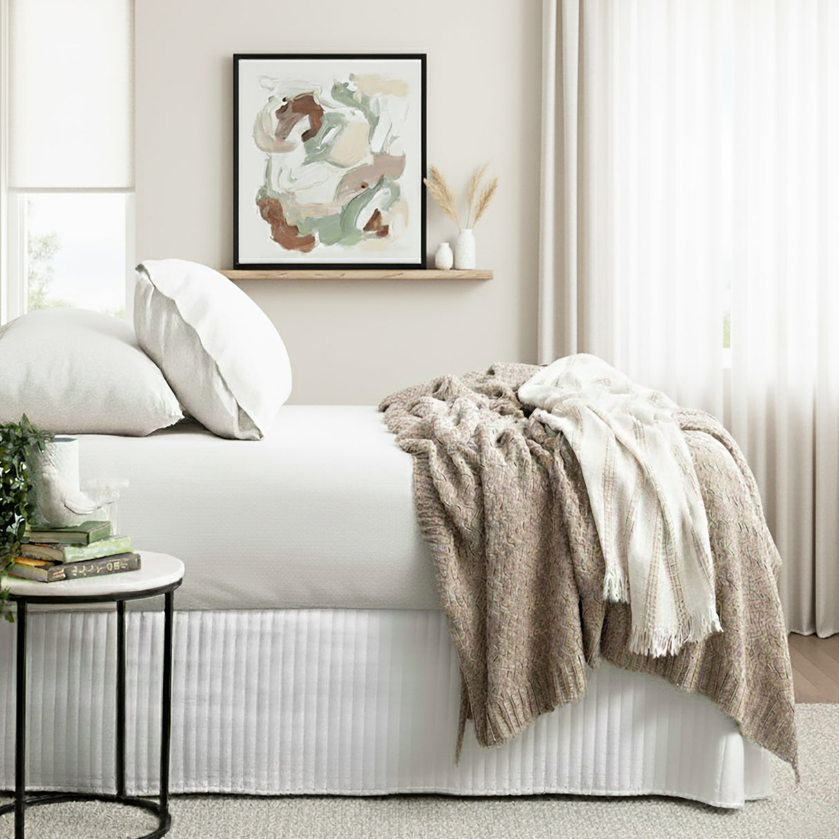 Renee Taylor Comfort Organic Fitted Sheet & Pillowcase - King Ecru