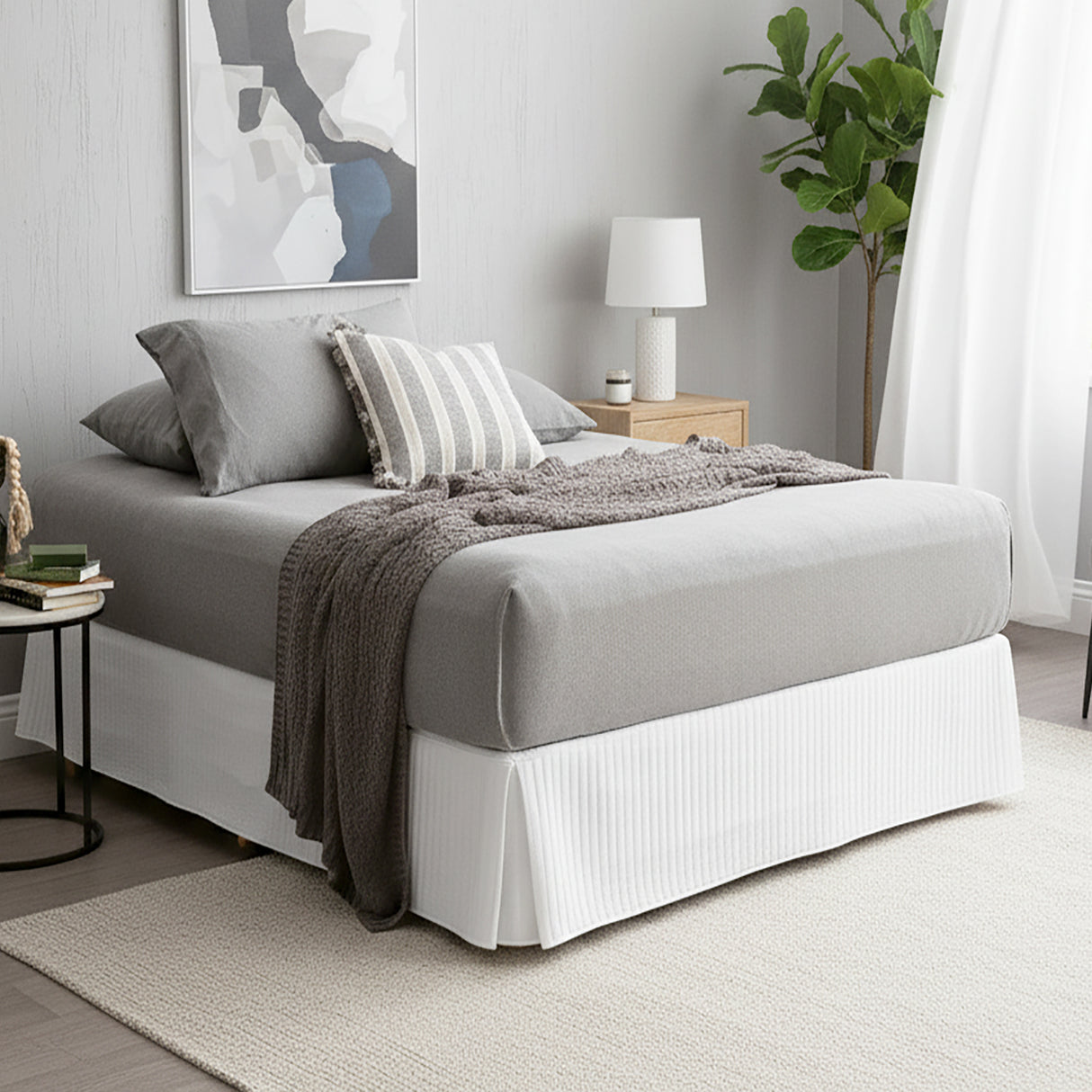 Renee Taylor Comfort Organic Fitted Sheet & Pillowcase - King Charcoal