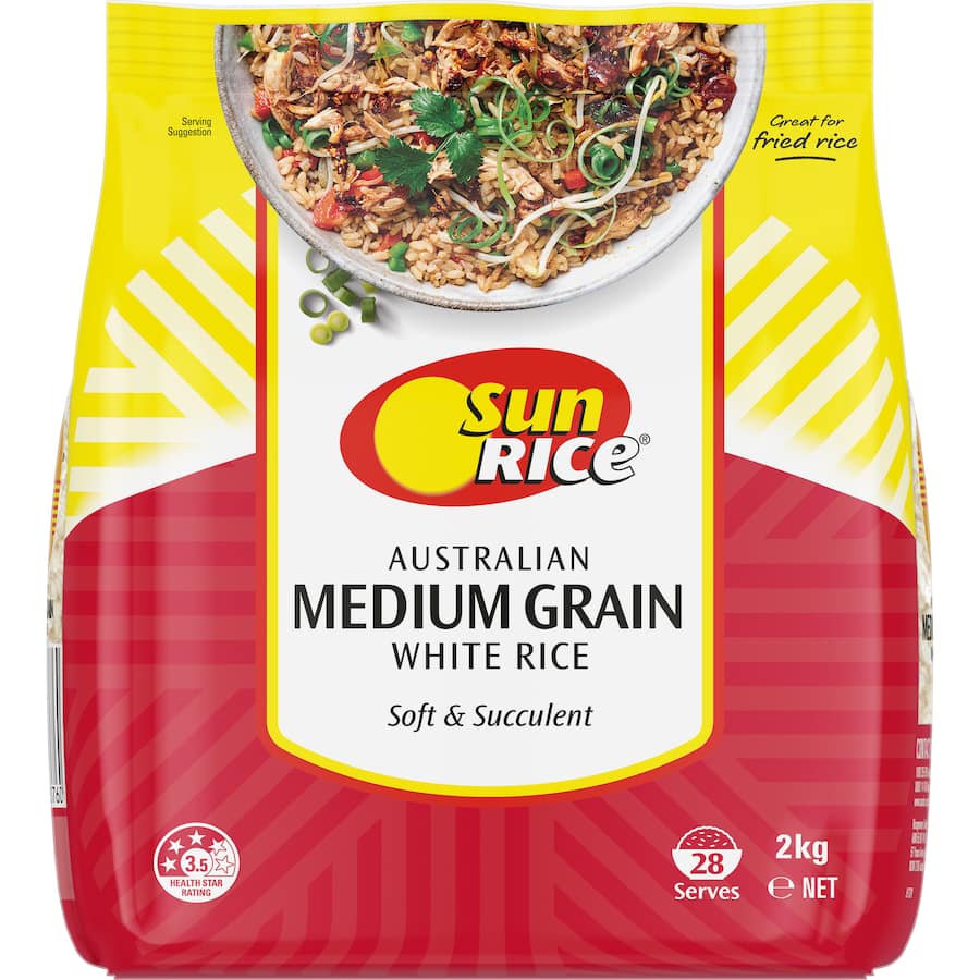 Sunrice White Rice Calrose Medium Grain 2kg