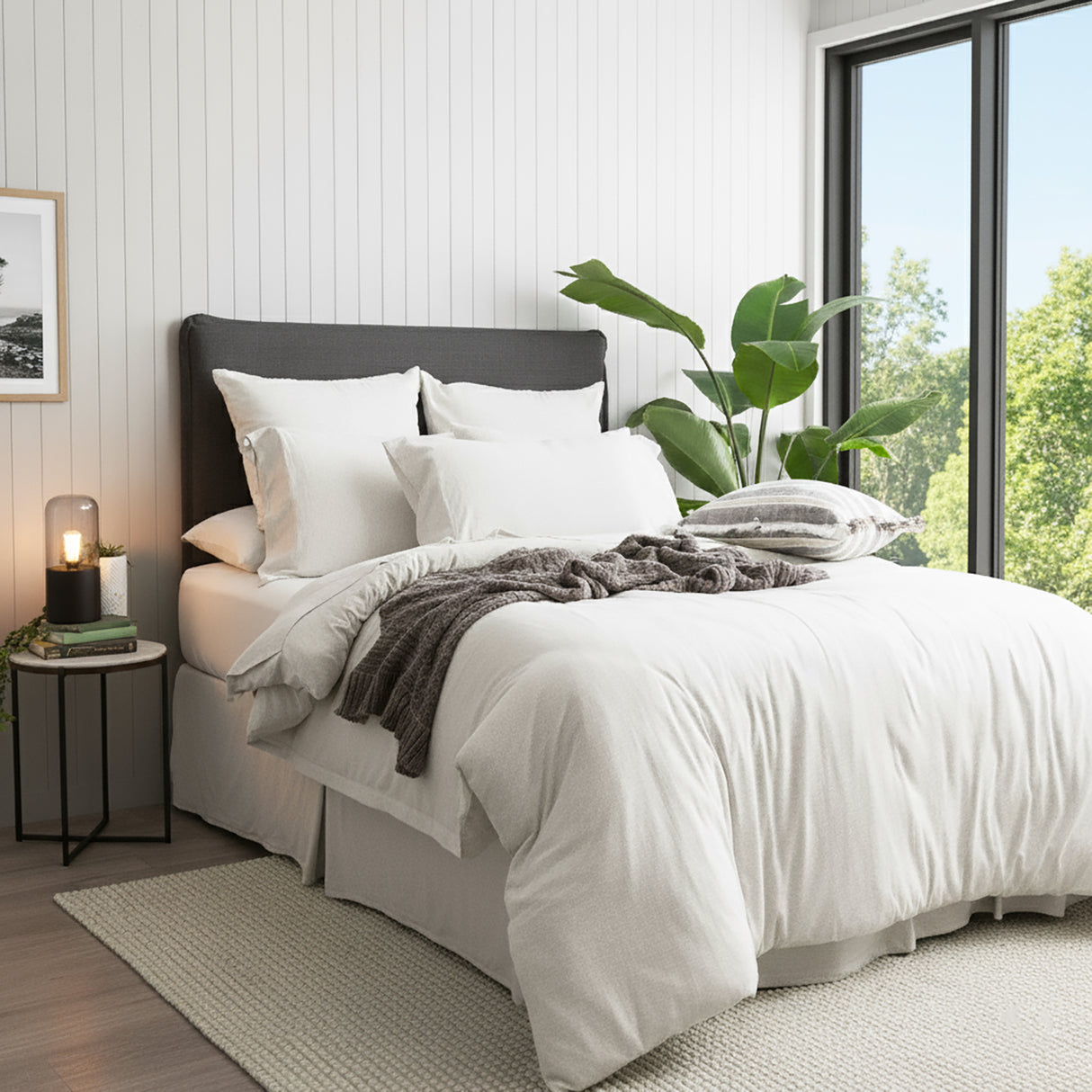 Renee Taylor Comfort Organic Cotton Quilt Cover Set Single Ecru