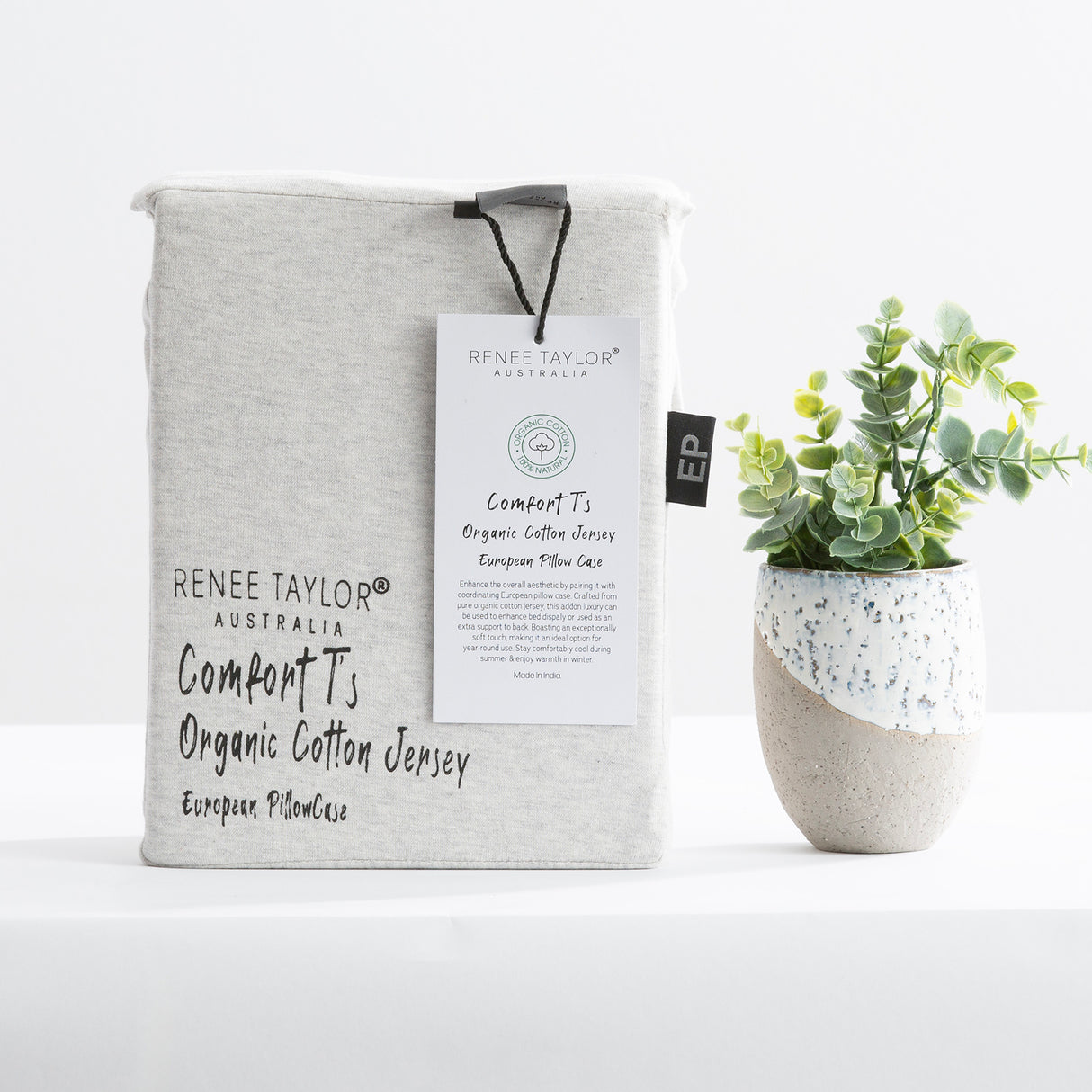Renee Taylor Comfort Organic Cotton Quilt Cover Set King Ecru