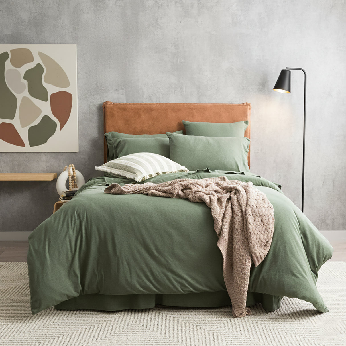Renee Taylor Comfort Organic Cotton Euro P/Case Olive