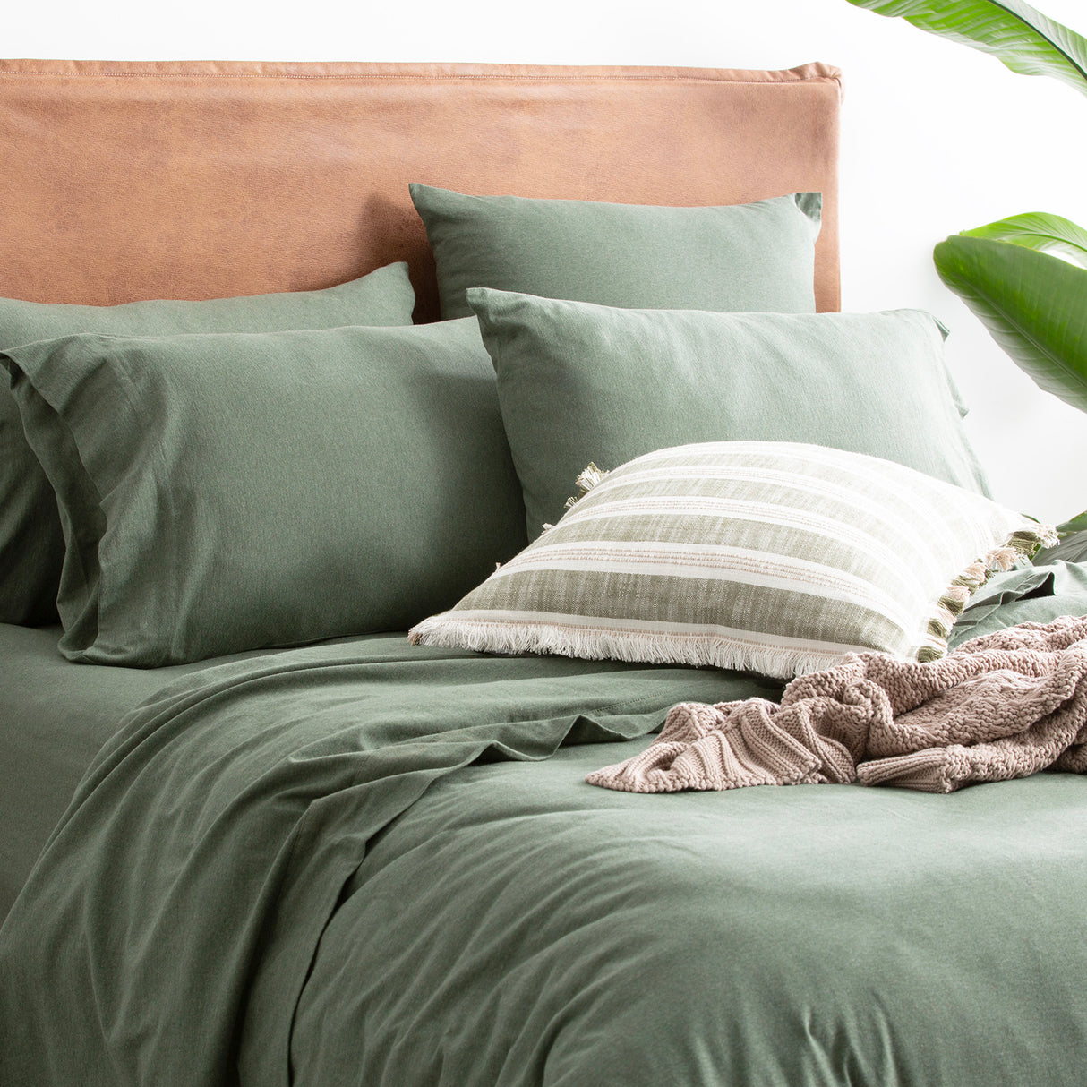 Renee Taylor Comfort Organic Cotton Euro P/Case Olive