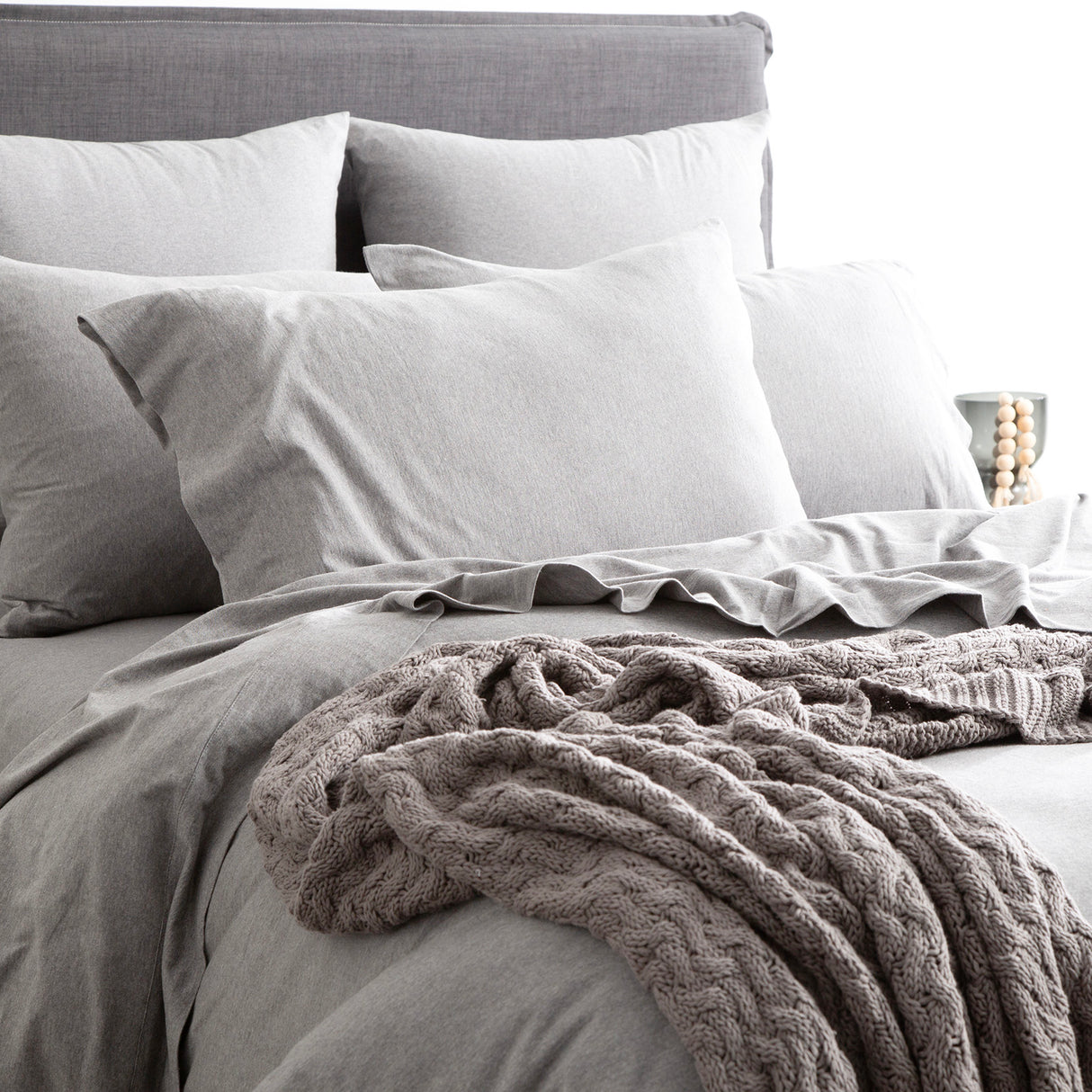 Renee Taylor Comfort Organic Cotton Quilt Cover Set Queen Charcoal