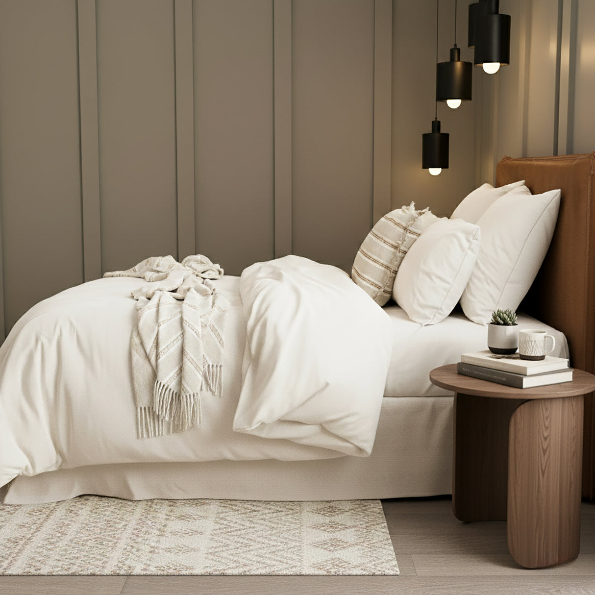 Renee Taylor Comfort Organic Cotton Quilt Cover Set Queen Oatmeal