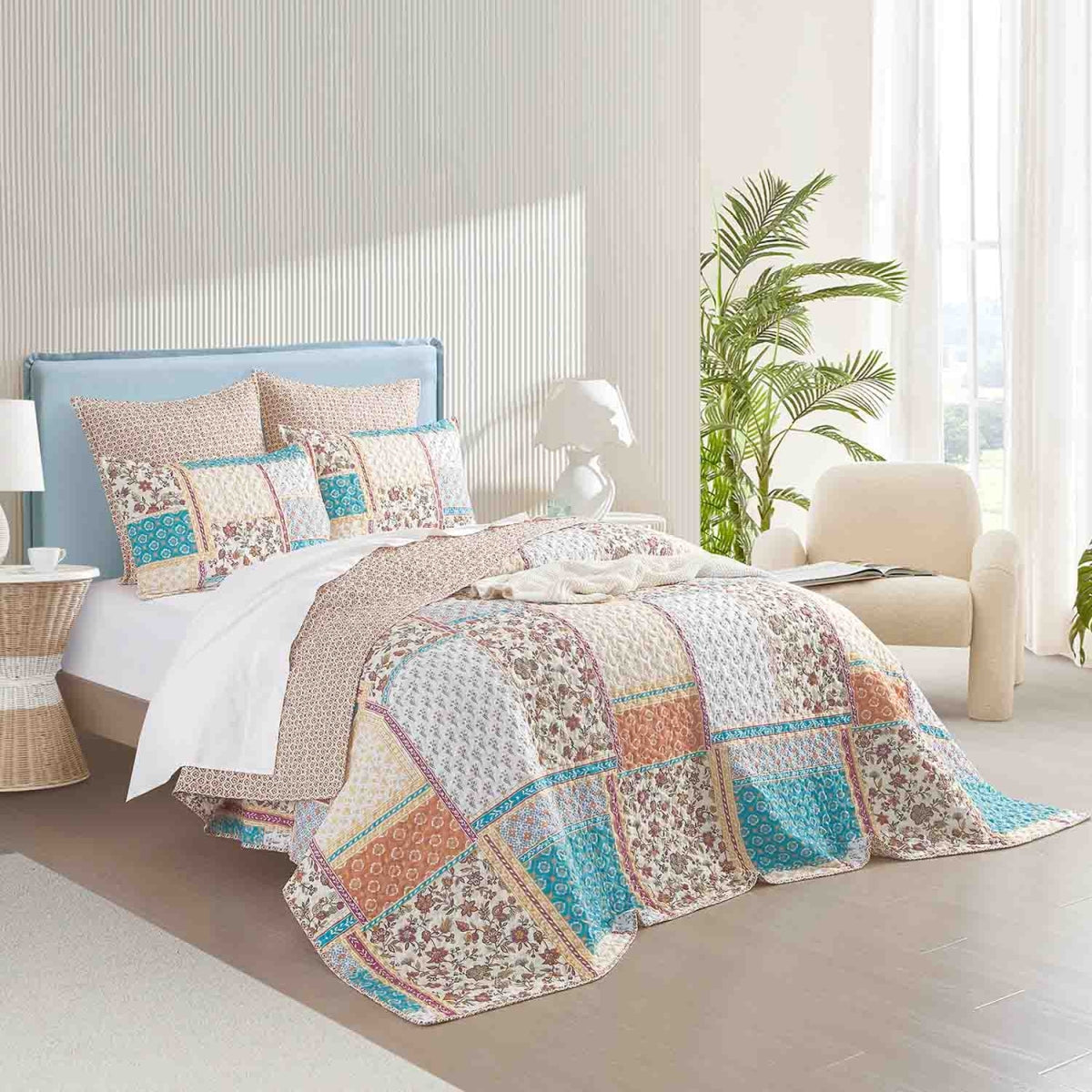 Renee Taylor Amber Quilted Reversible Coverlet Set Single/Double