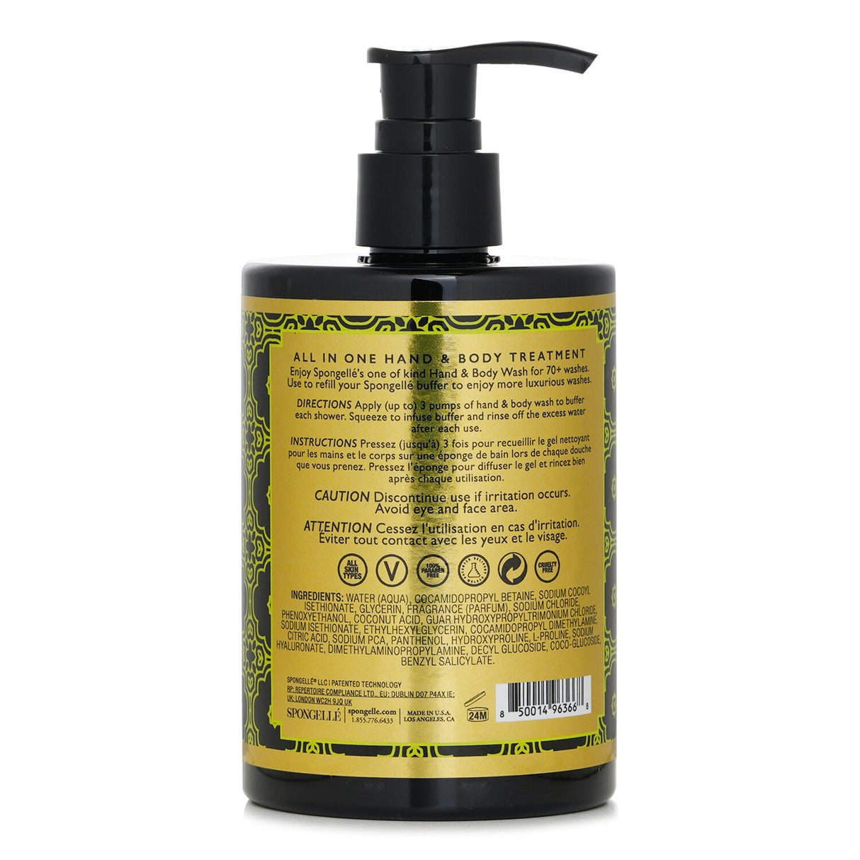 Luxurious Spongelle Hand & Body Wash in Coconut Verbena offers a moisturizing cleanse with tropical fragrance and nourishing ingredients.