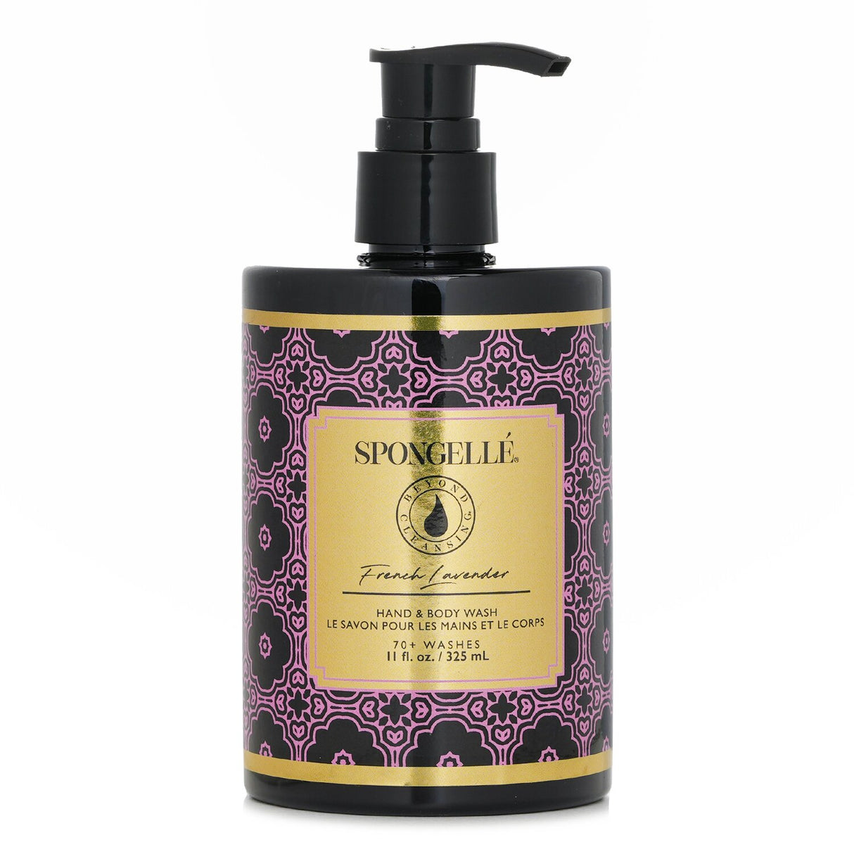 Luxurious Spongelle Hand & Body Wash in French Lavender, 325ml, gently cleanses and hydrates for soft, radiant skin.