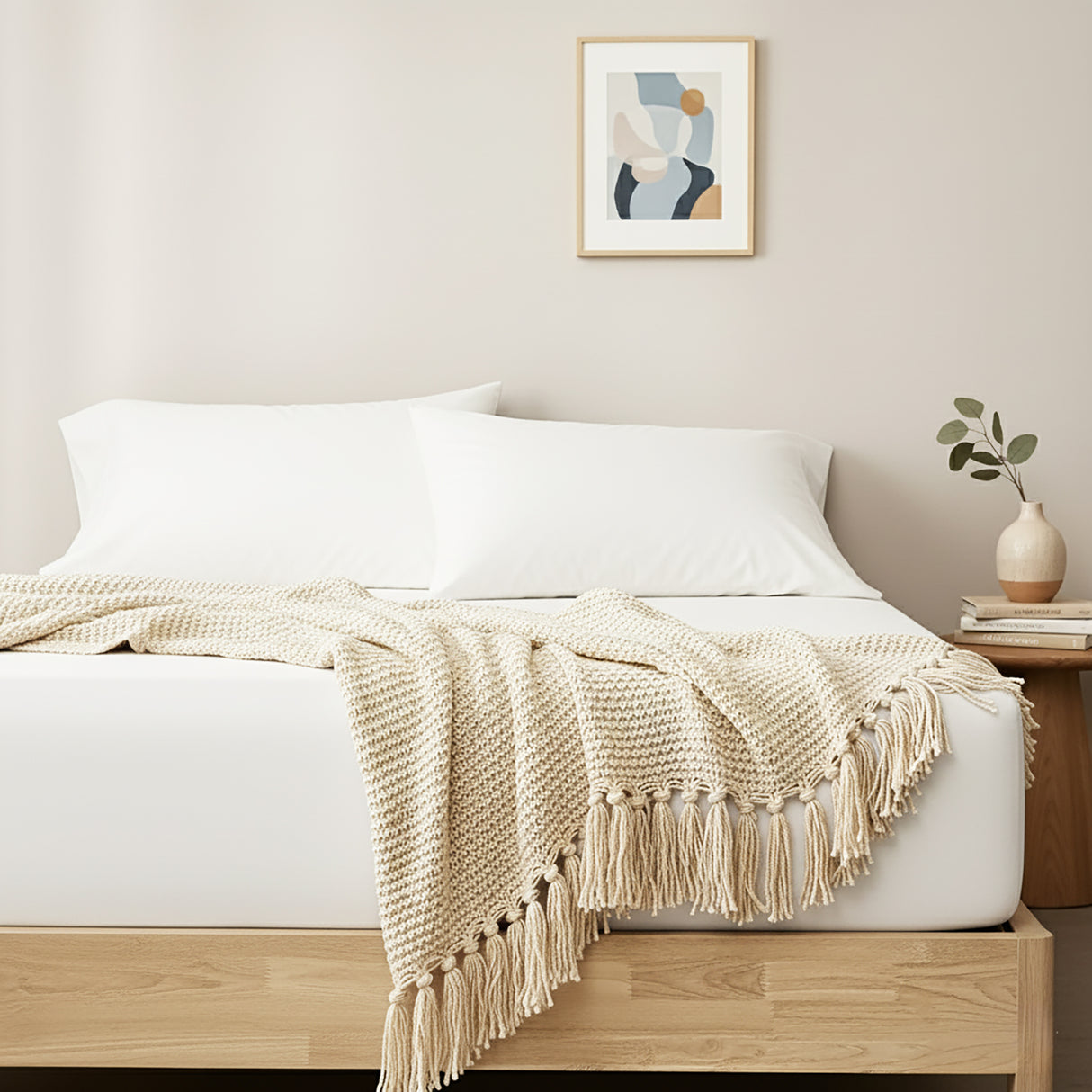400 Thread Count Egyptian Cotton Fitted & Pillow Case Deep King White