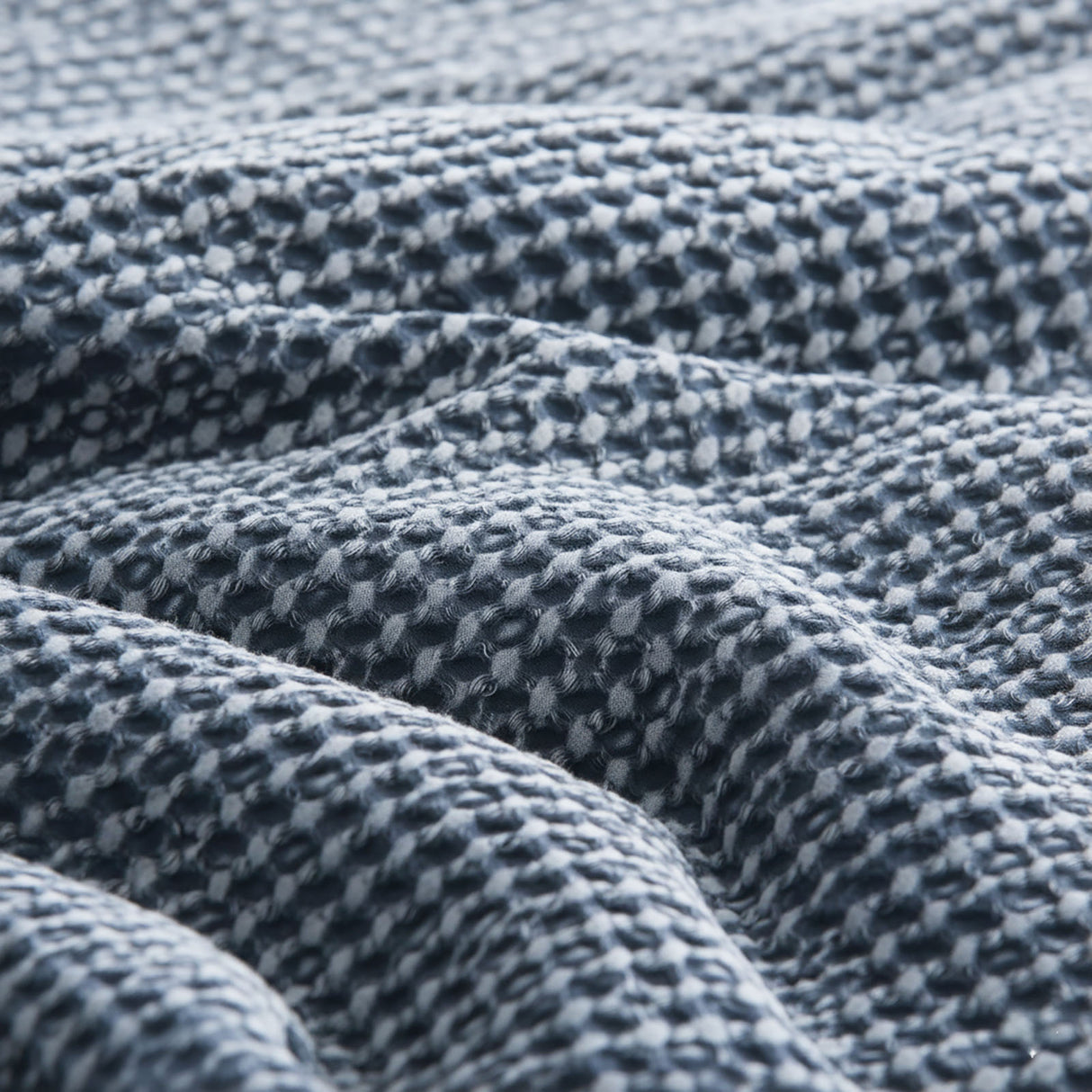Cloud Linen Boronia Stone Washed Cotton Waffle Comforter Set Double/Queen Denim