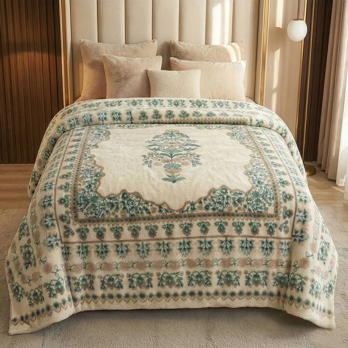 100 % Acrylic Super Soft Heavy Weight Printed Mink Blanket 220 x 240cms Zendal