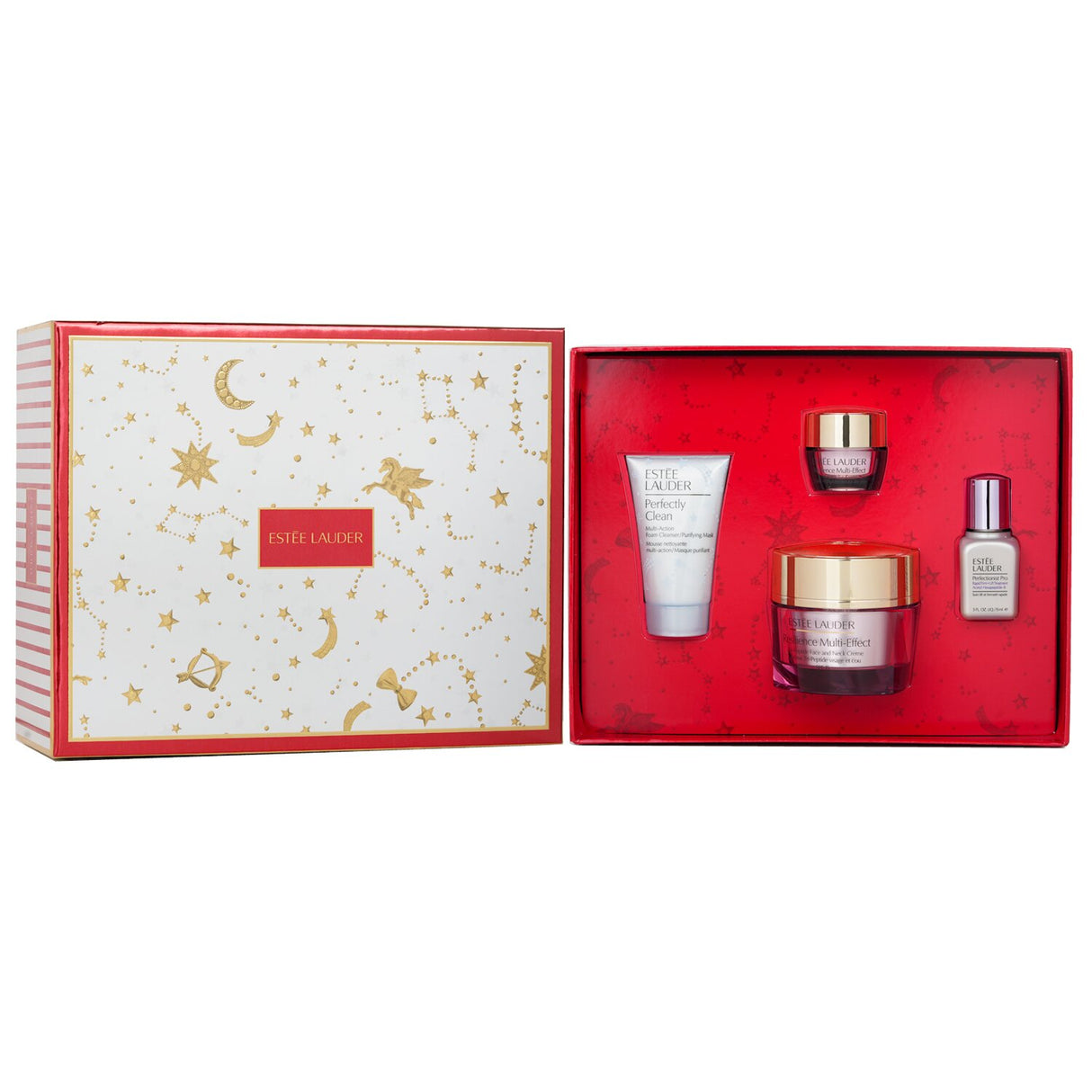 Estee Lauder Radiance Routine Set with 4 skincare essentials for a glowing, youthful complexion.