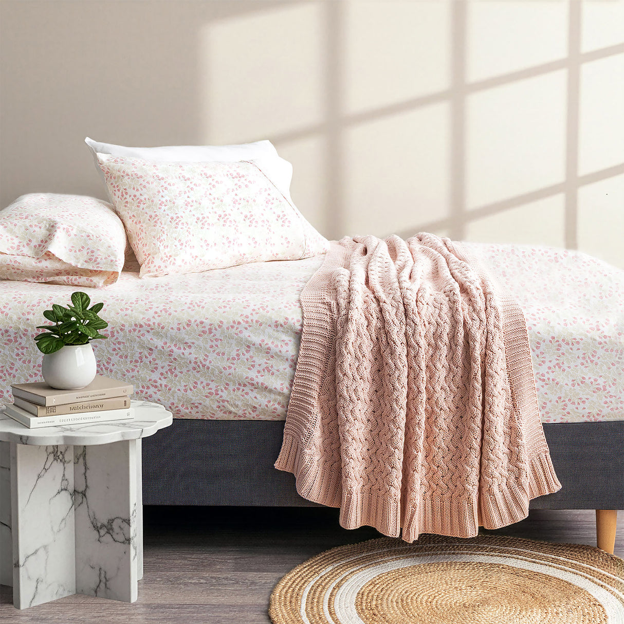 175 GSM Egyptian Cotton Flannelette Fitted & Pillow Case Super King Bloomsbury