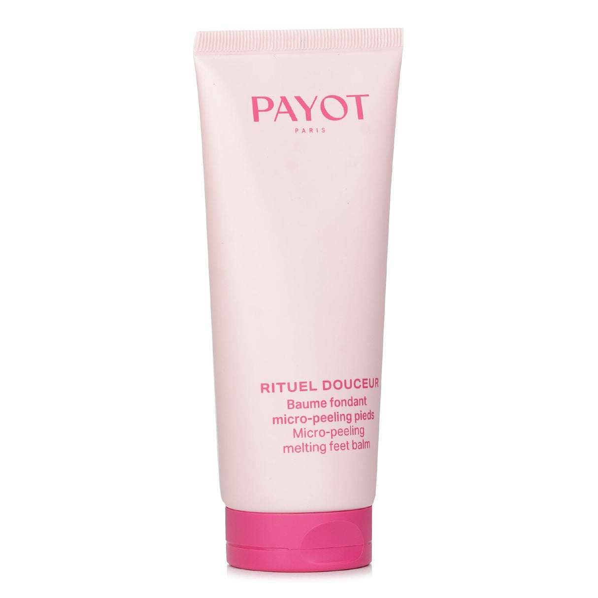 "Payot Rituel Douceur melting foot balm in a 100ml tube, designed for exfoliating and nourishing dry, cracked feet."
