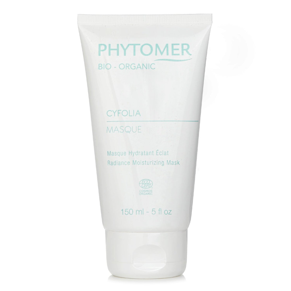 Phytomer Cyfolia Radiance Moisturizing Mask in a 150ml tube, features nourishing ingredients for revitalized, radiant skin.