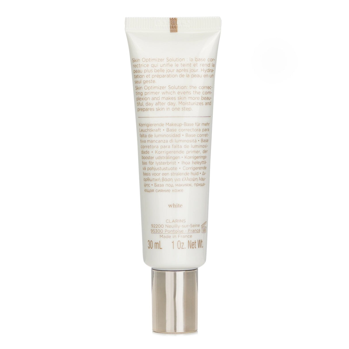 Lightweight Clarins SOS Primer in #White hydrates, blurs imperfections, and prepares skin for flawless makeup application.