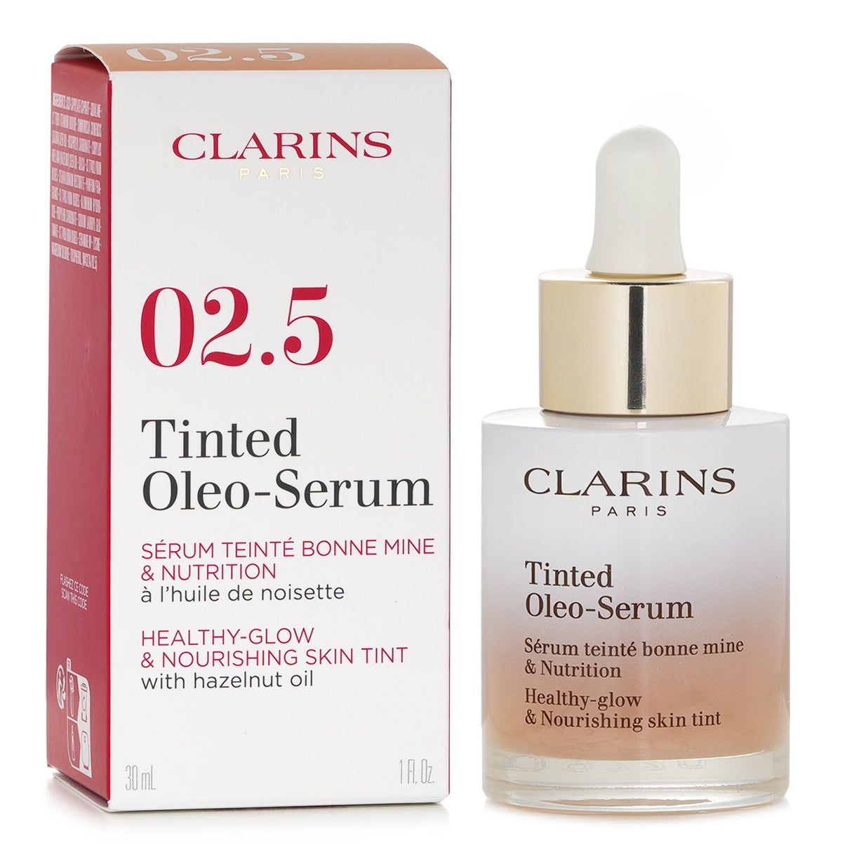 Clarins Tinted Oleo Serum Foundation, a nourishing liquid foundation with a satin finish, hydrates for a radiant, flawless look.