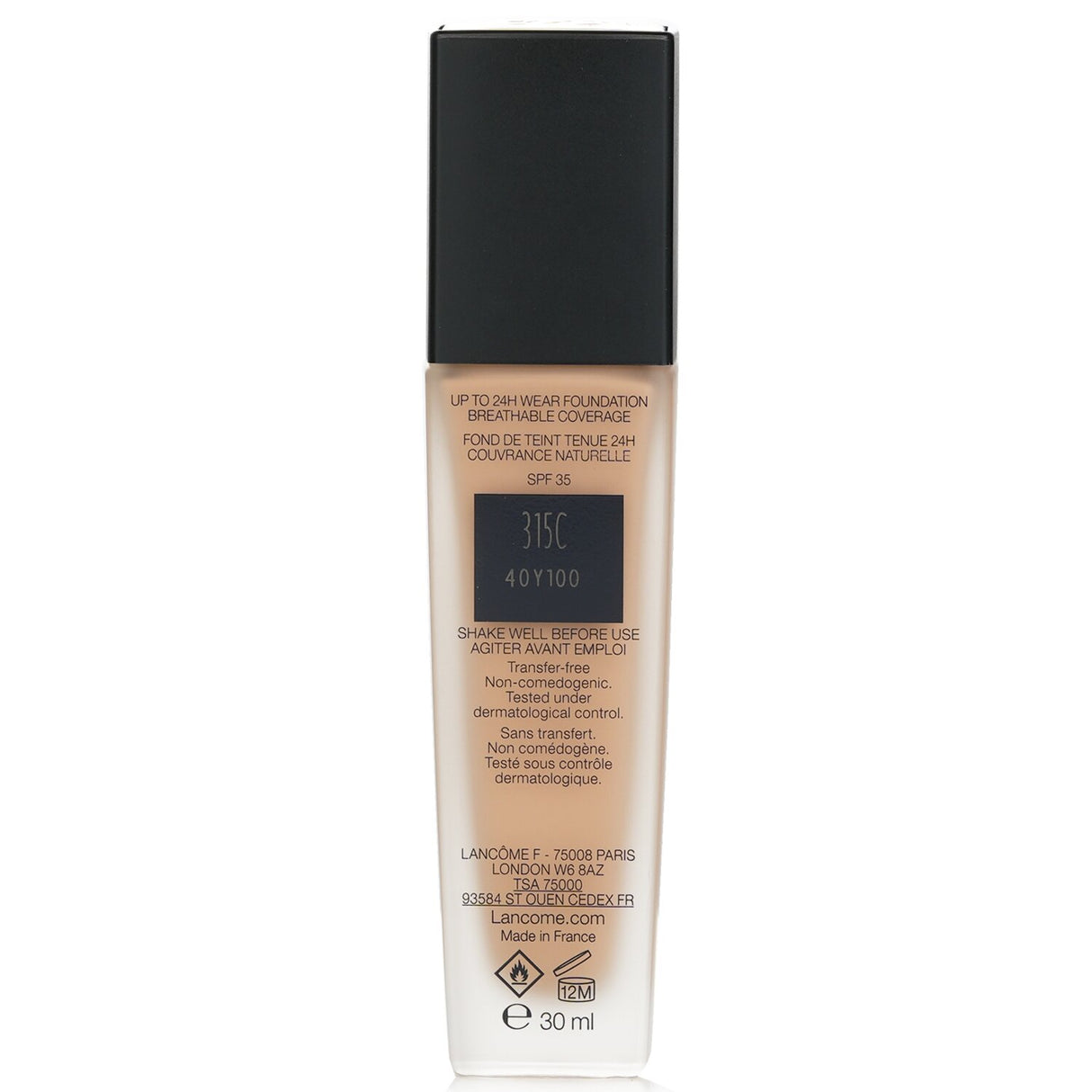 Lancome Teint Idole Ultra Wear Foundation #315C in 30ml, a long-lasting, lightweight formula with SPF38, perfect for Asian skin tones.