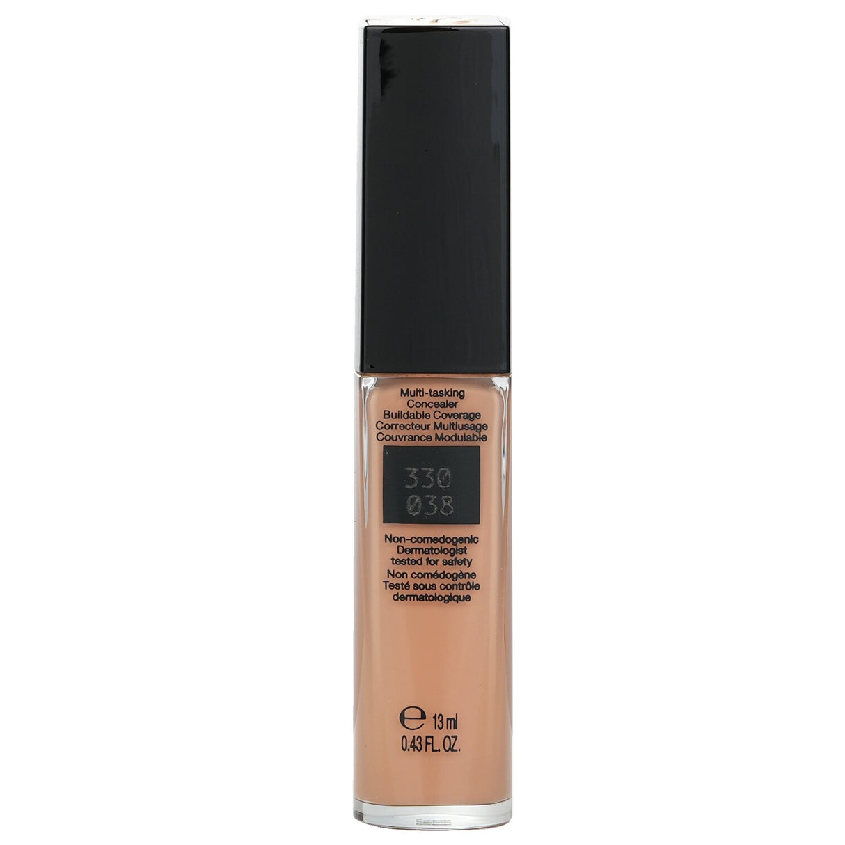 Lightweight, hydrating concealer in #038 Beige Cuivre for full coverage of dark circles and blemishes, suitable for all skin types.